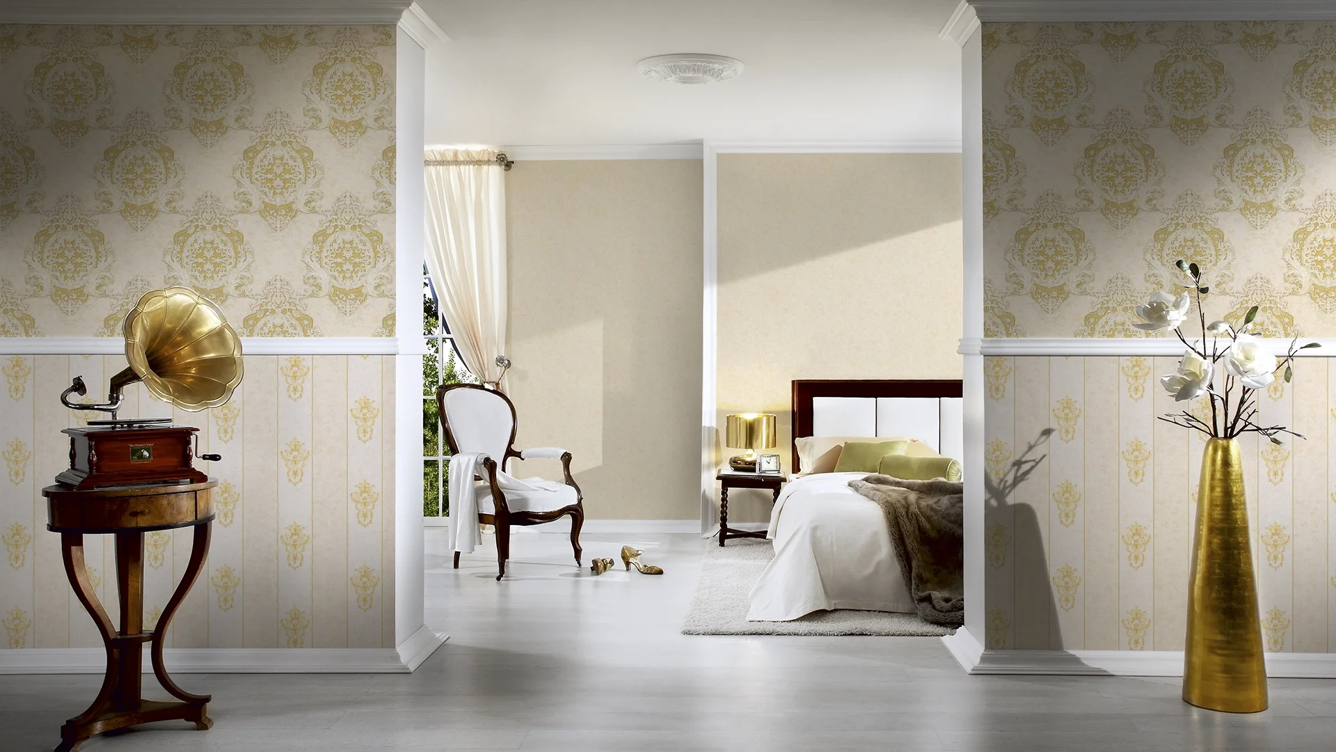 Architects Paper Luxury Classics, Barock Tapete, gold, gelb 343721