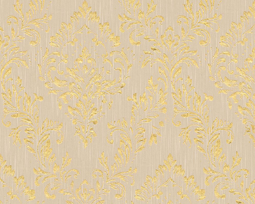 Architects Paper Metallic Silk, Barock Tapete, gold, beige 306592