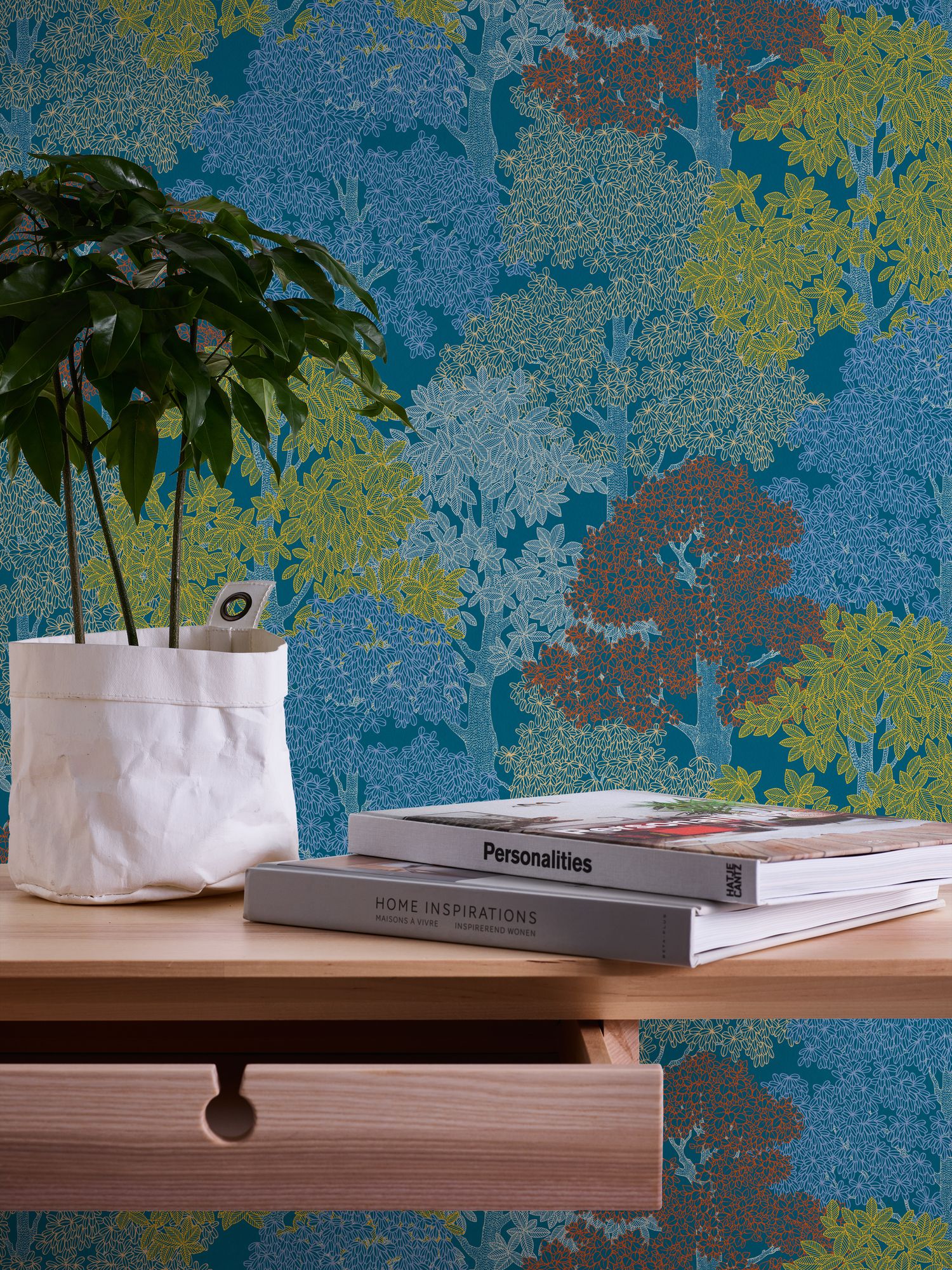 Architects Paper Floral Impression, Waldtapete, blau, gelb 377531