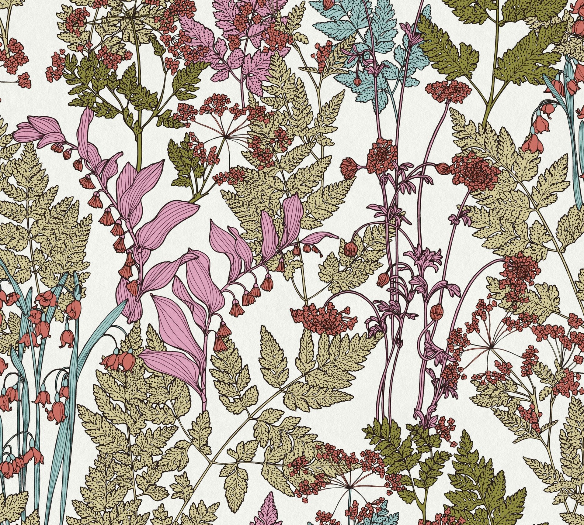 Architects Paper Floral Impression, Florale Tapete, bunt, grün 377513