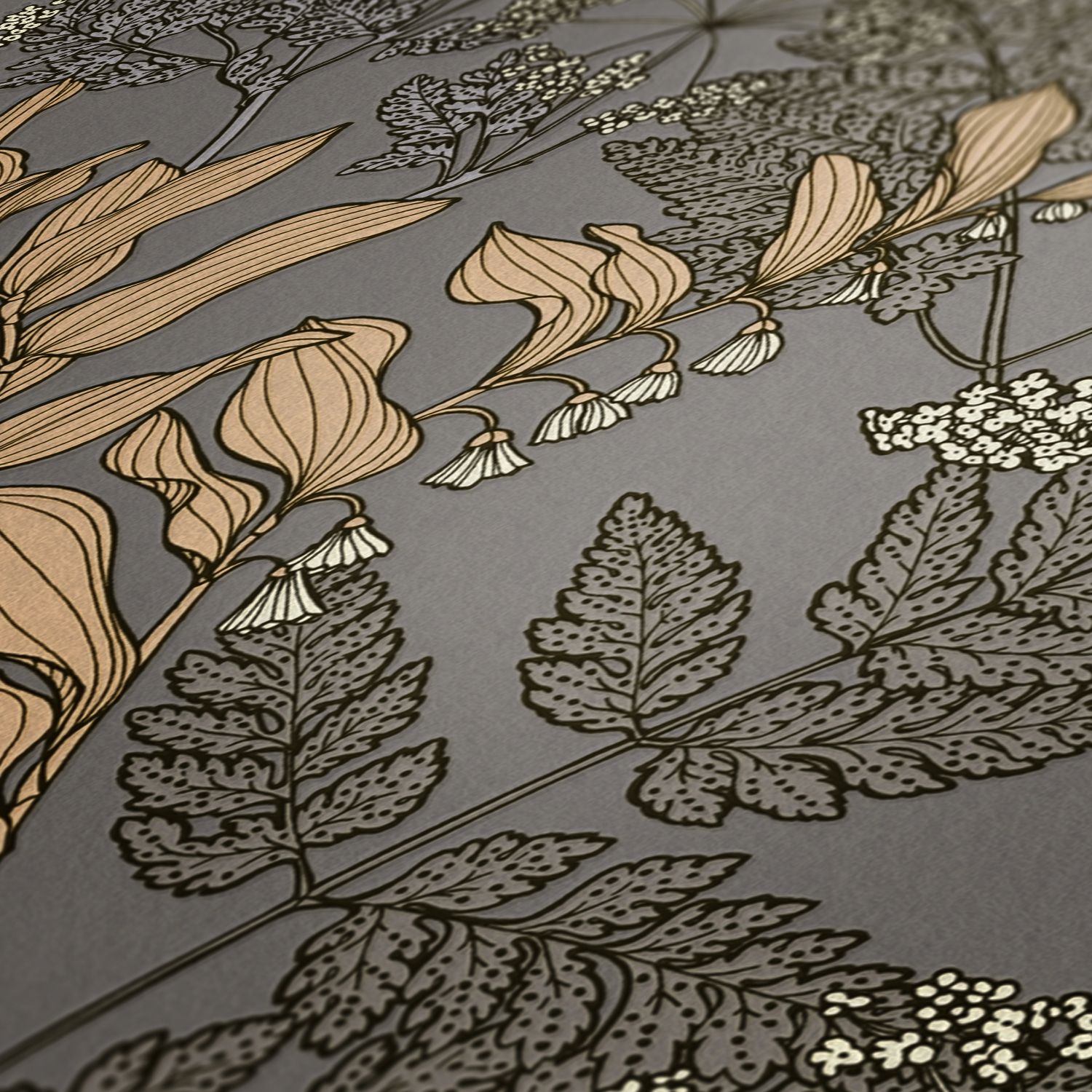 Architects Paper Floral Impression, Florale Tapete, grau, beige 377519