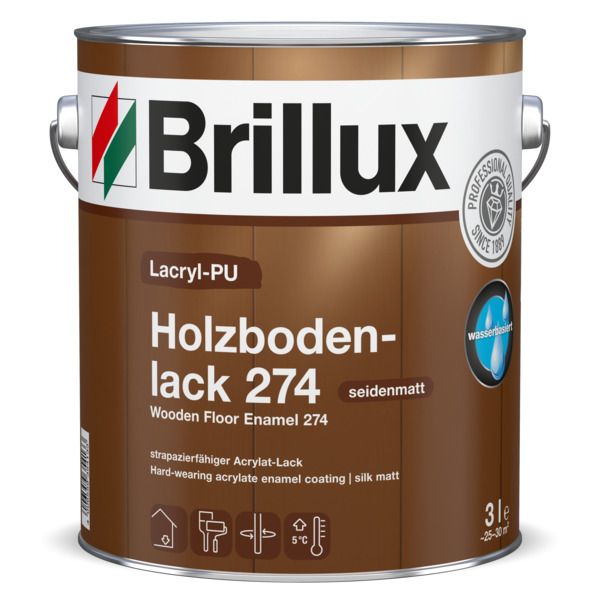 Brillux Lacryl-PU Holzbodenlack 274 weiß 3 l