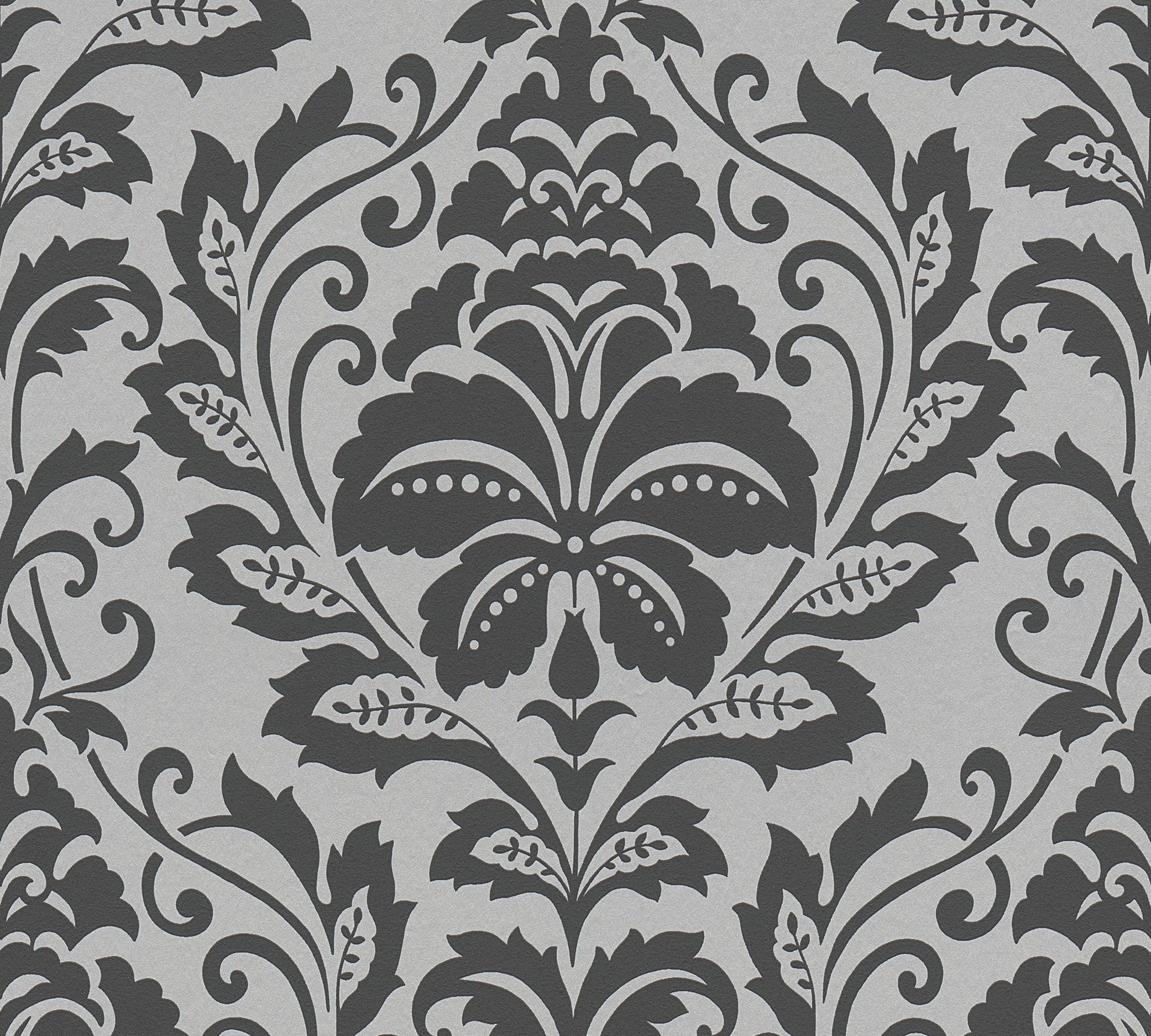A.S. Création Attractive, Barock Tapete, silber, schwarz 369102