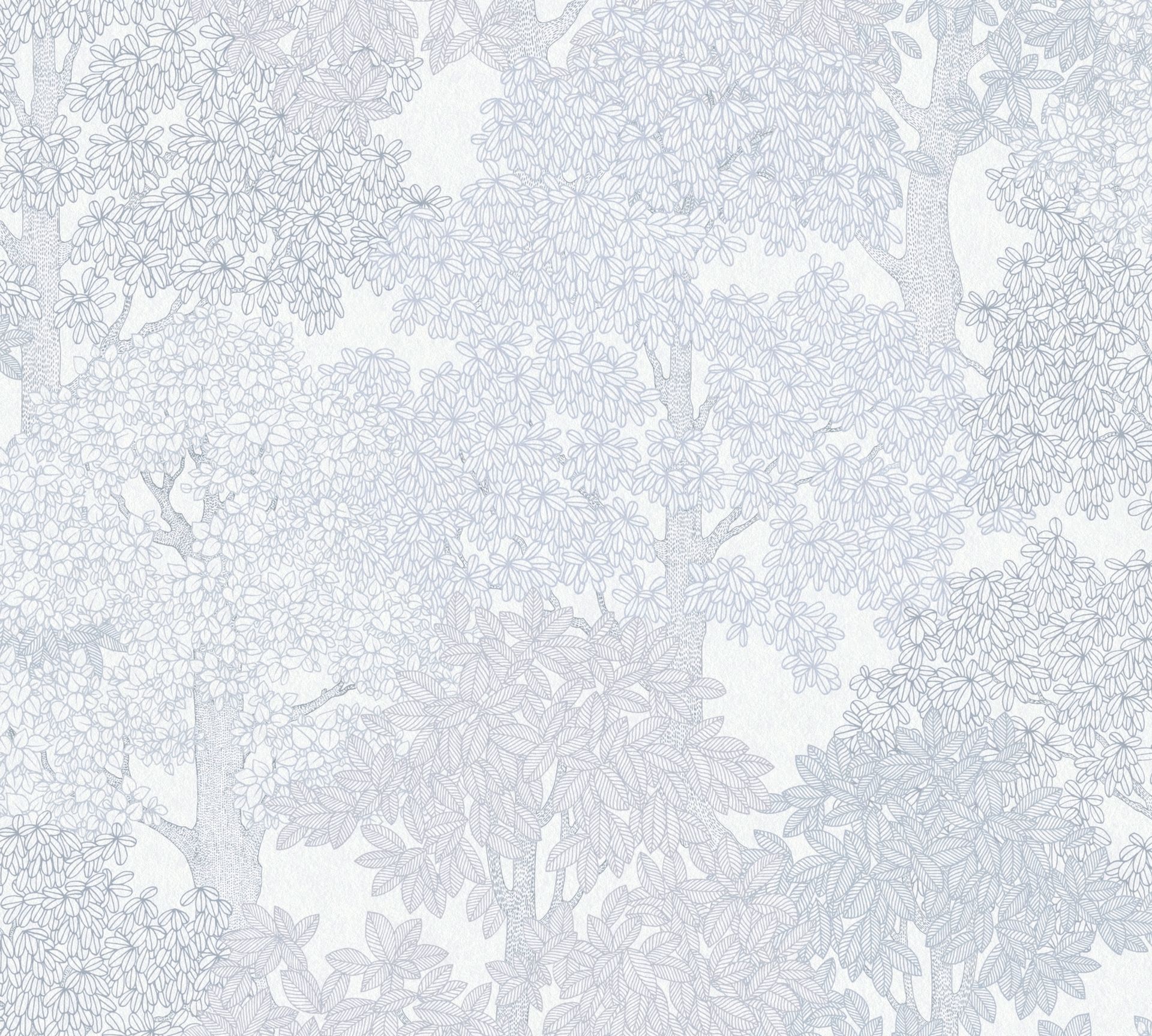 Architects Paper Floral Impression, Waldtapete, grau, weiß 377536