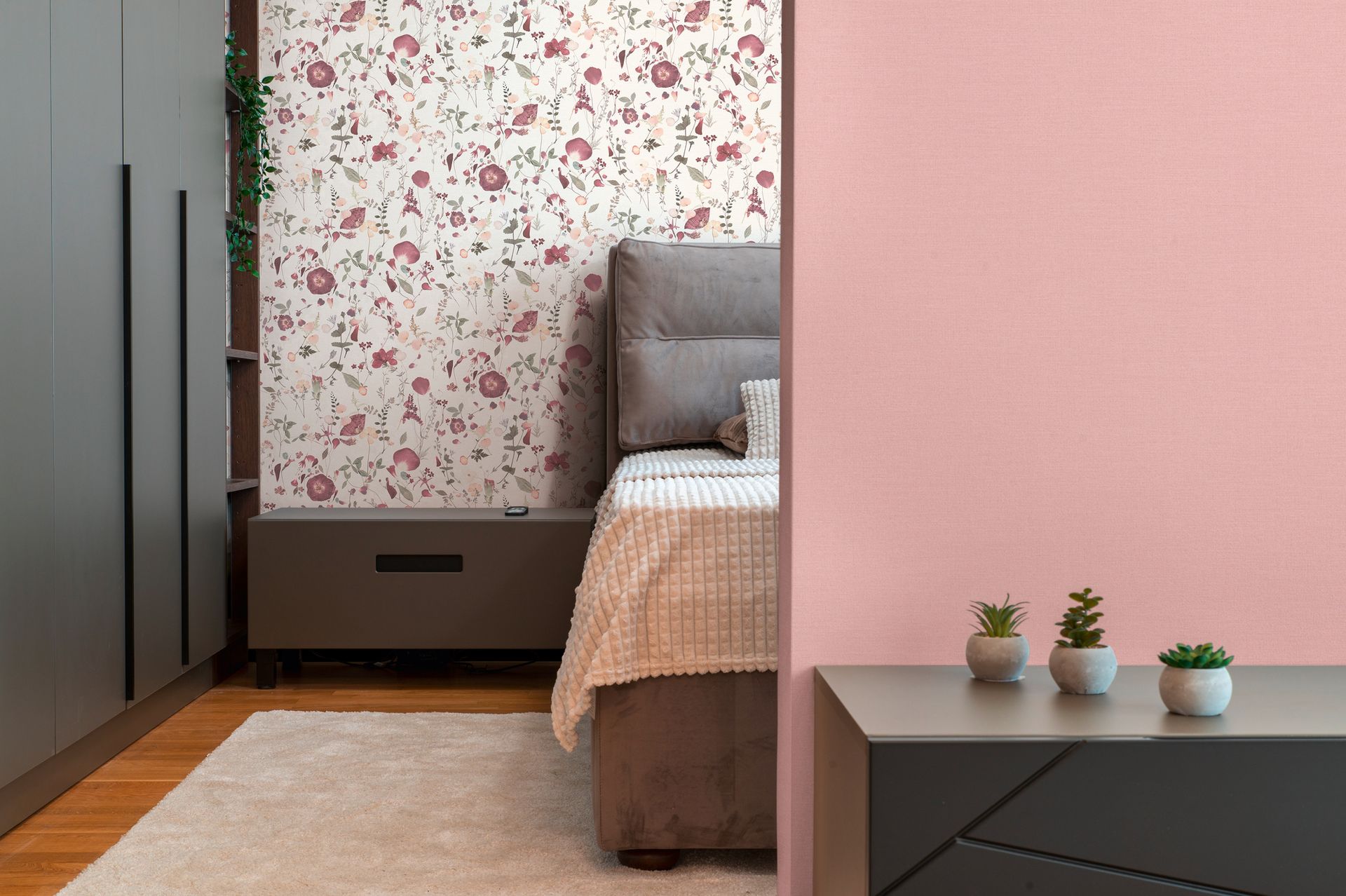 A.S. Création Blumen weiß-violett 397461