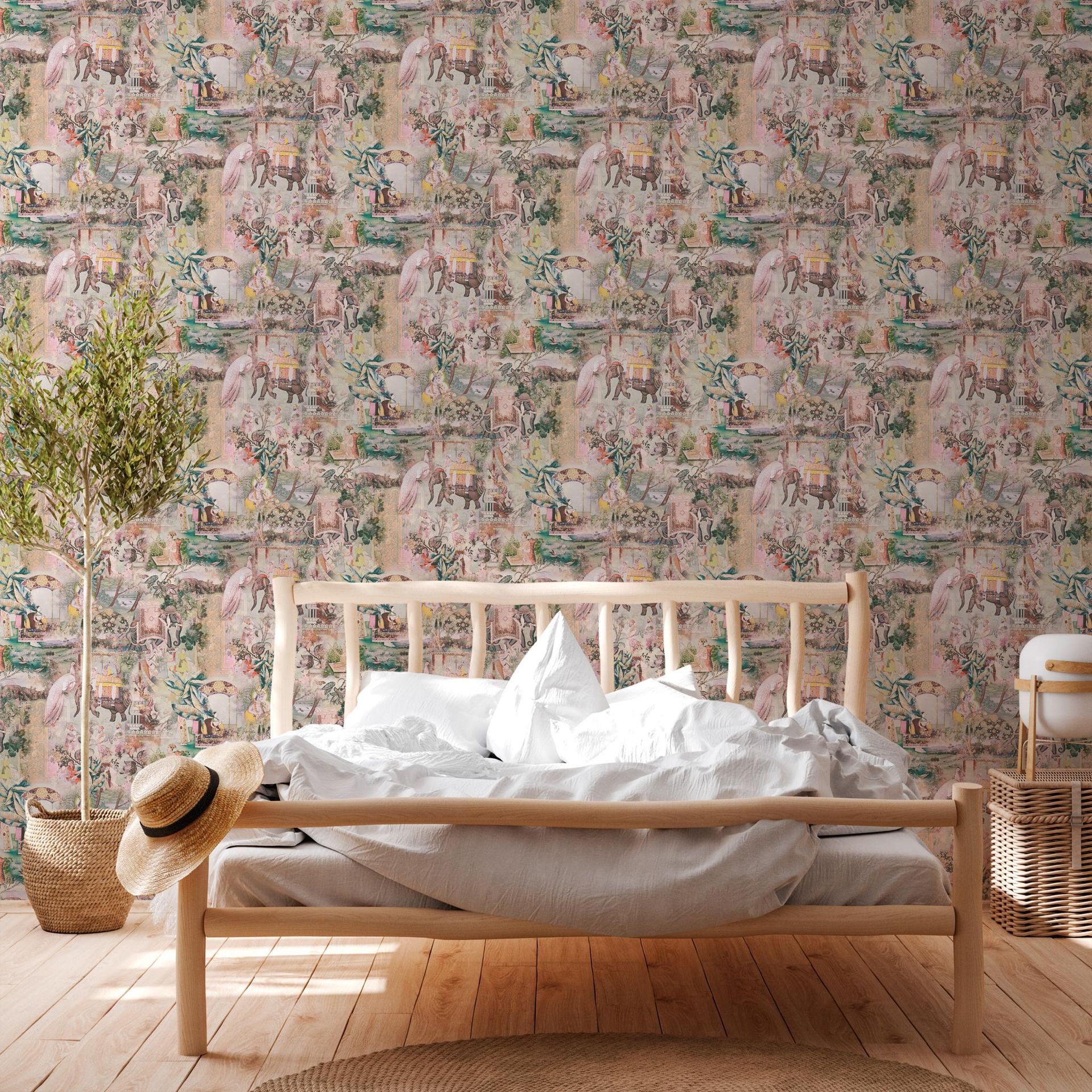A.S. Création Dream Flowery, Orientalische Tapete, bunt, beige 381732