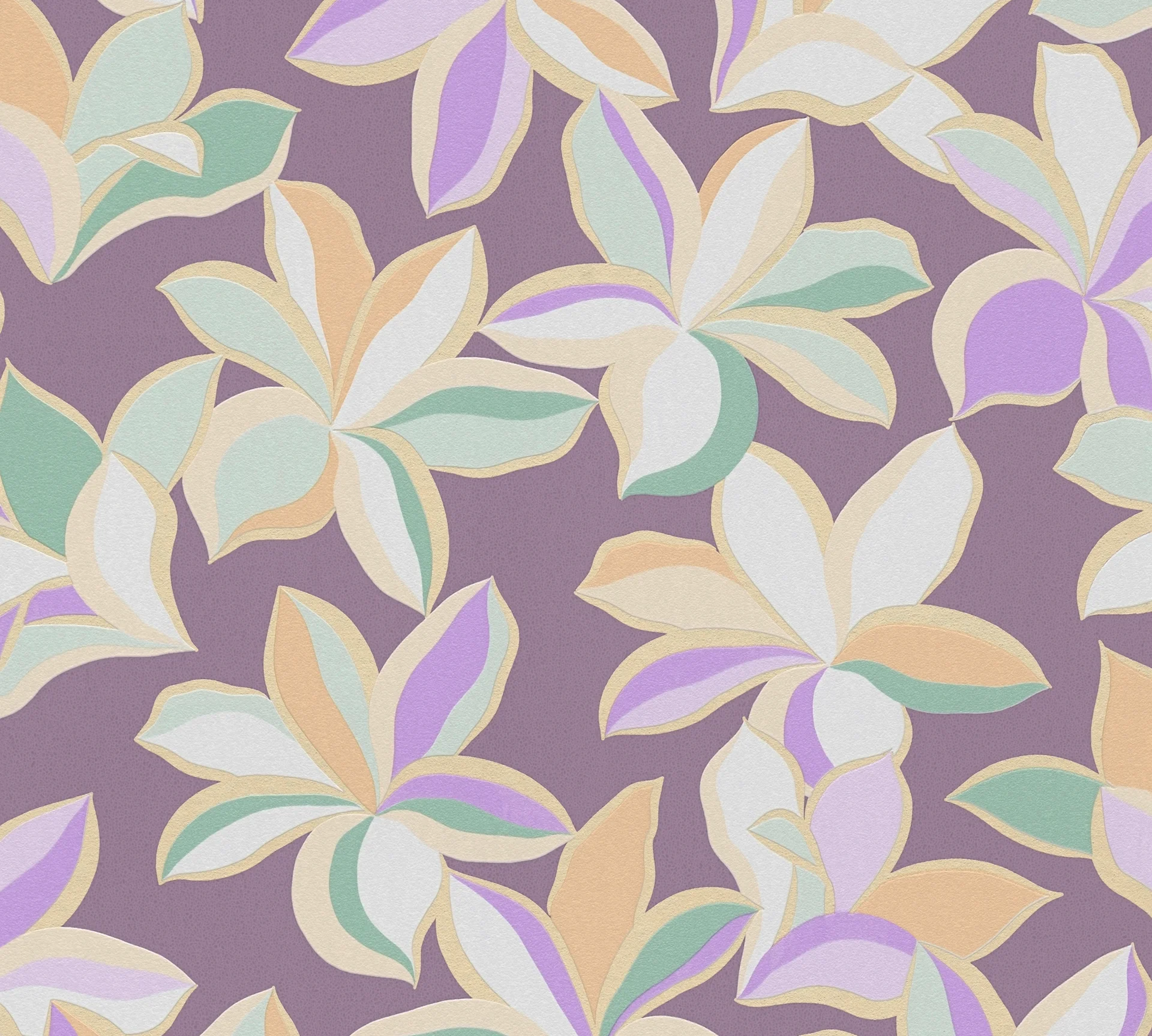 Profiltapete, Florale Tapete, lila 389082