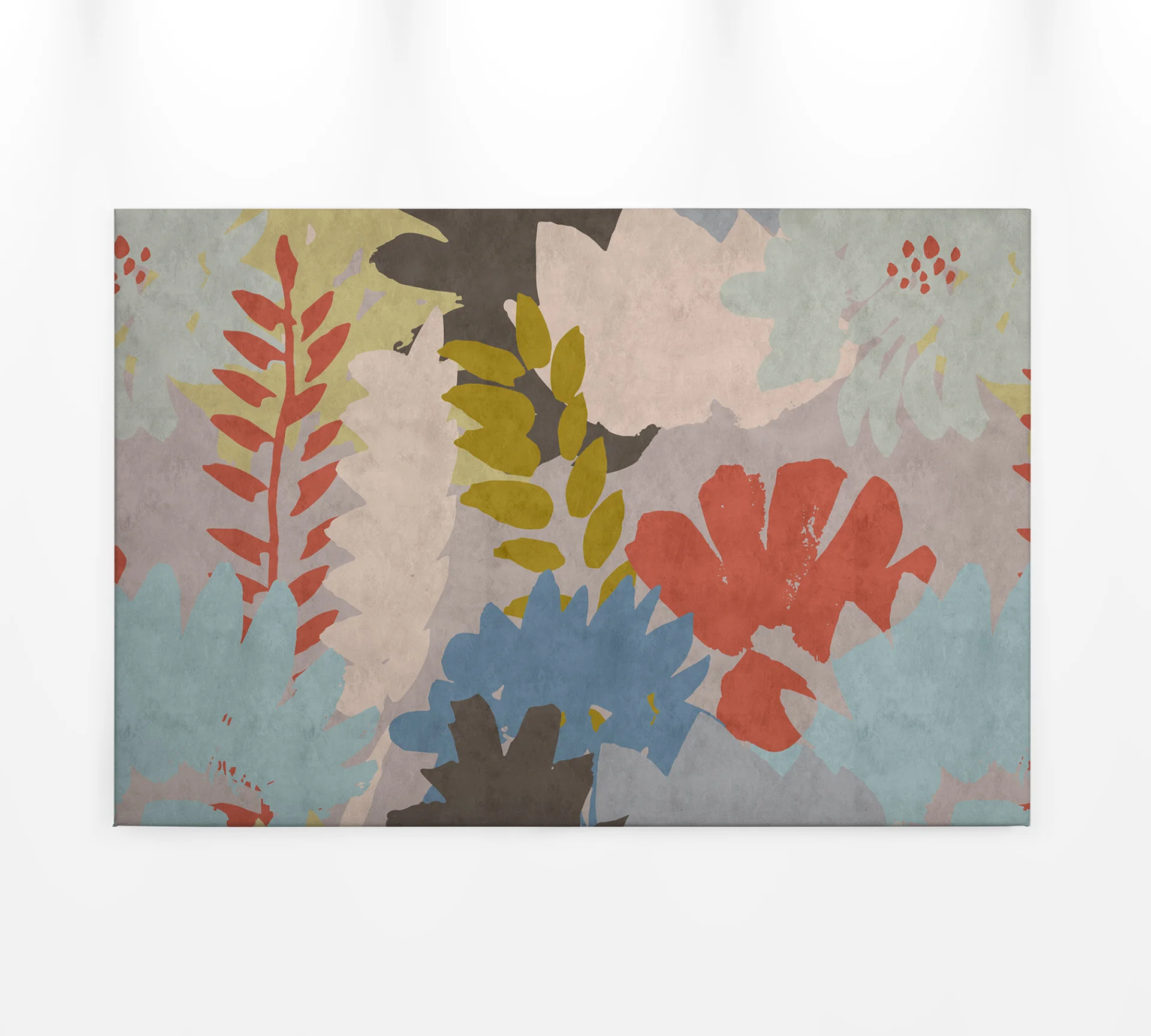 Leinwandbild Blatt, blau, 90x60 cm DD120485