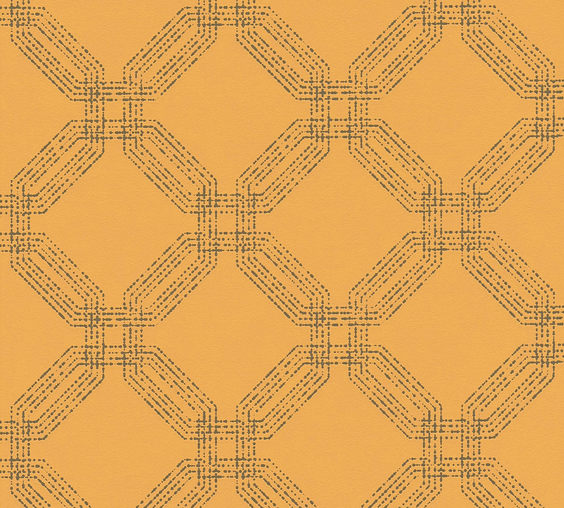 A.S. Création Pop Style, Geometrische Tapete, gelb, silber 374775