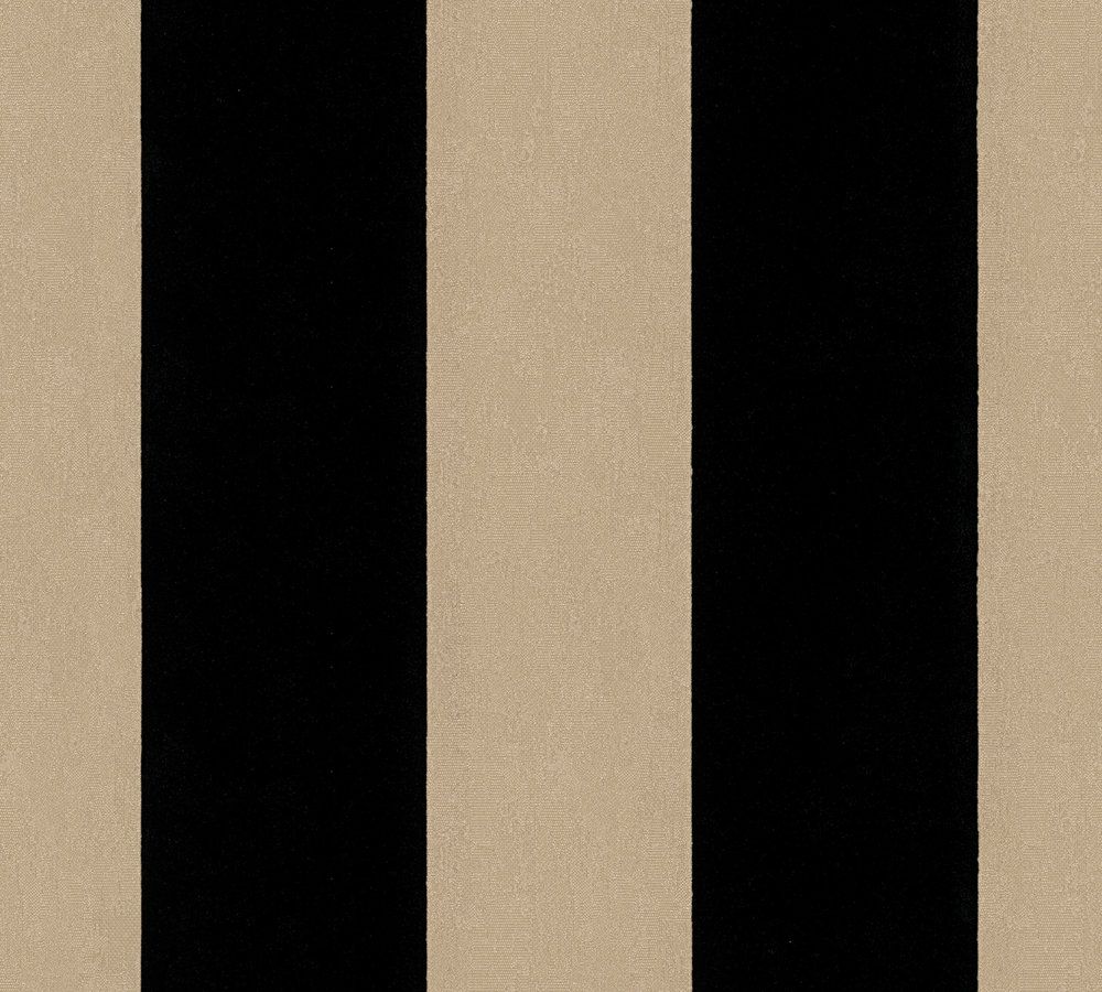 Architects Paper Castello, Streifentapete, schwarz, beige 335814