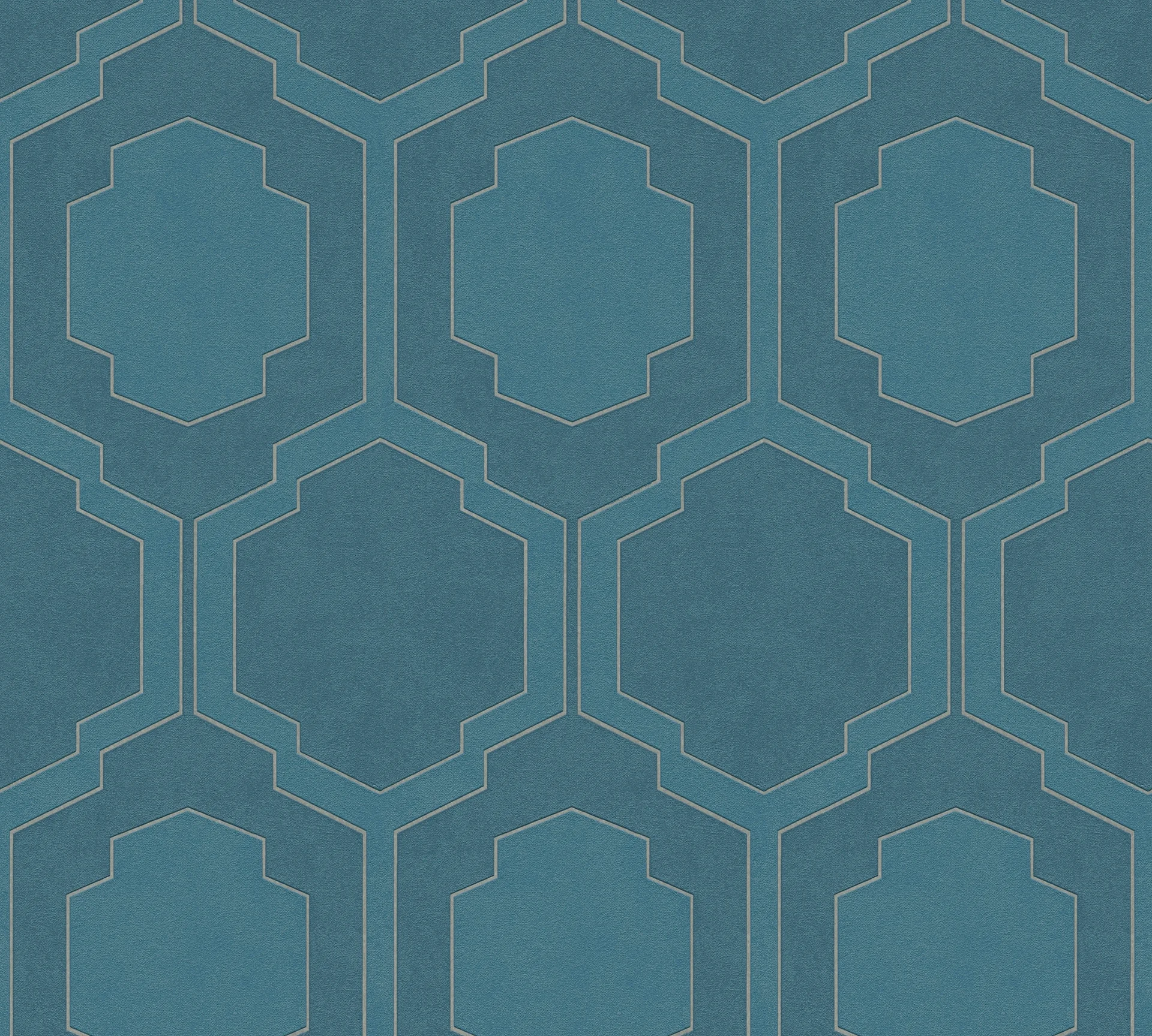 A.S. Création Pop Style, Geometrische Tapete, blau, gold 374794 Dekorbild