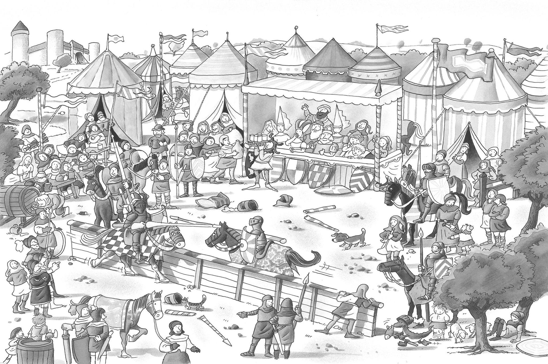 A.S. Création XXL 5 Fototapete, Mittelaltermarkt, 4m x 2,67m DD114813 Dekorbild