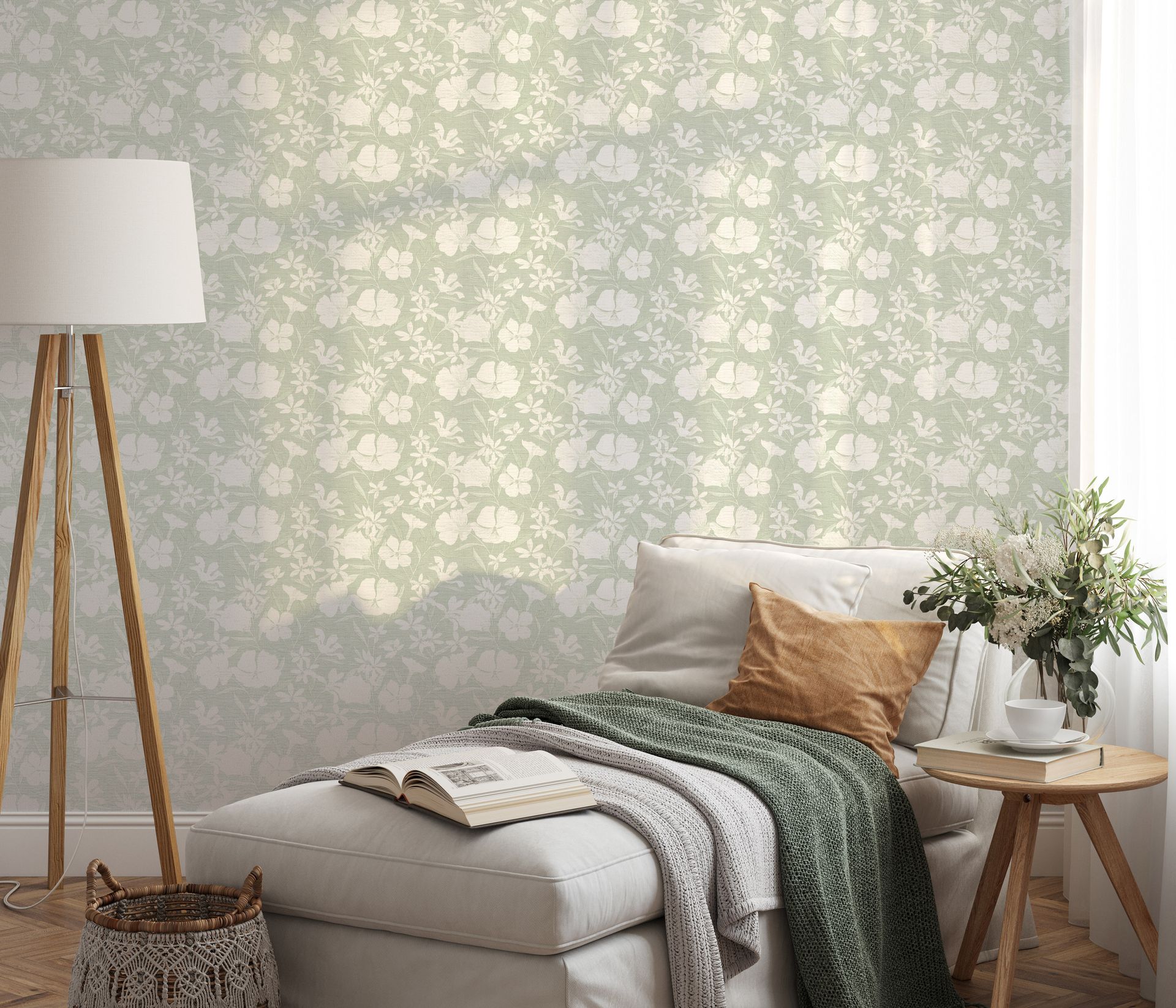 Blumentapete Blumenmotiv grün Erismann 1051907 Blumentapete Blumenmotiv grün Erismann 1051907