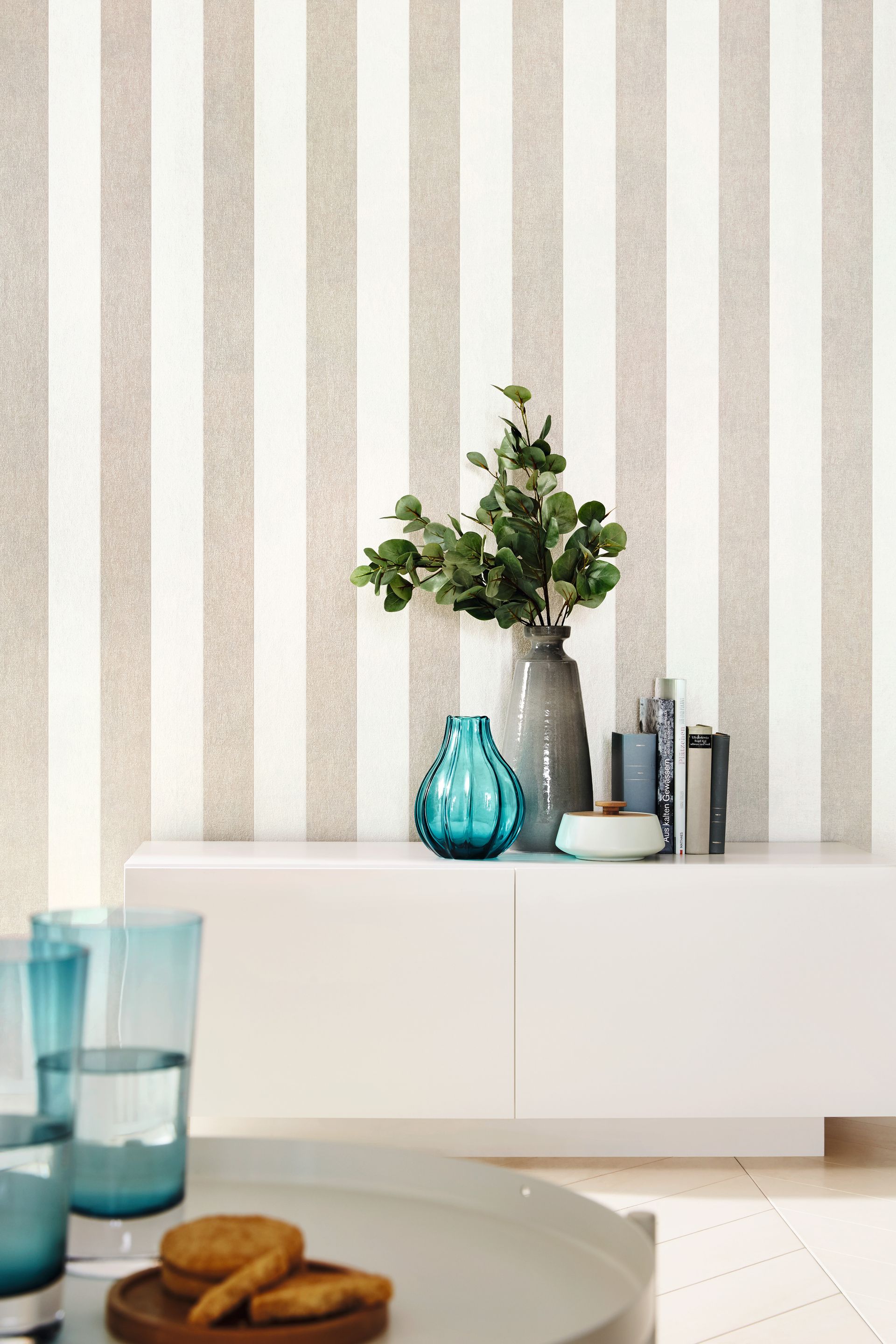 Rasch Uptown, Blockstreifen, beige creme 402902