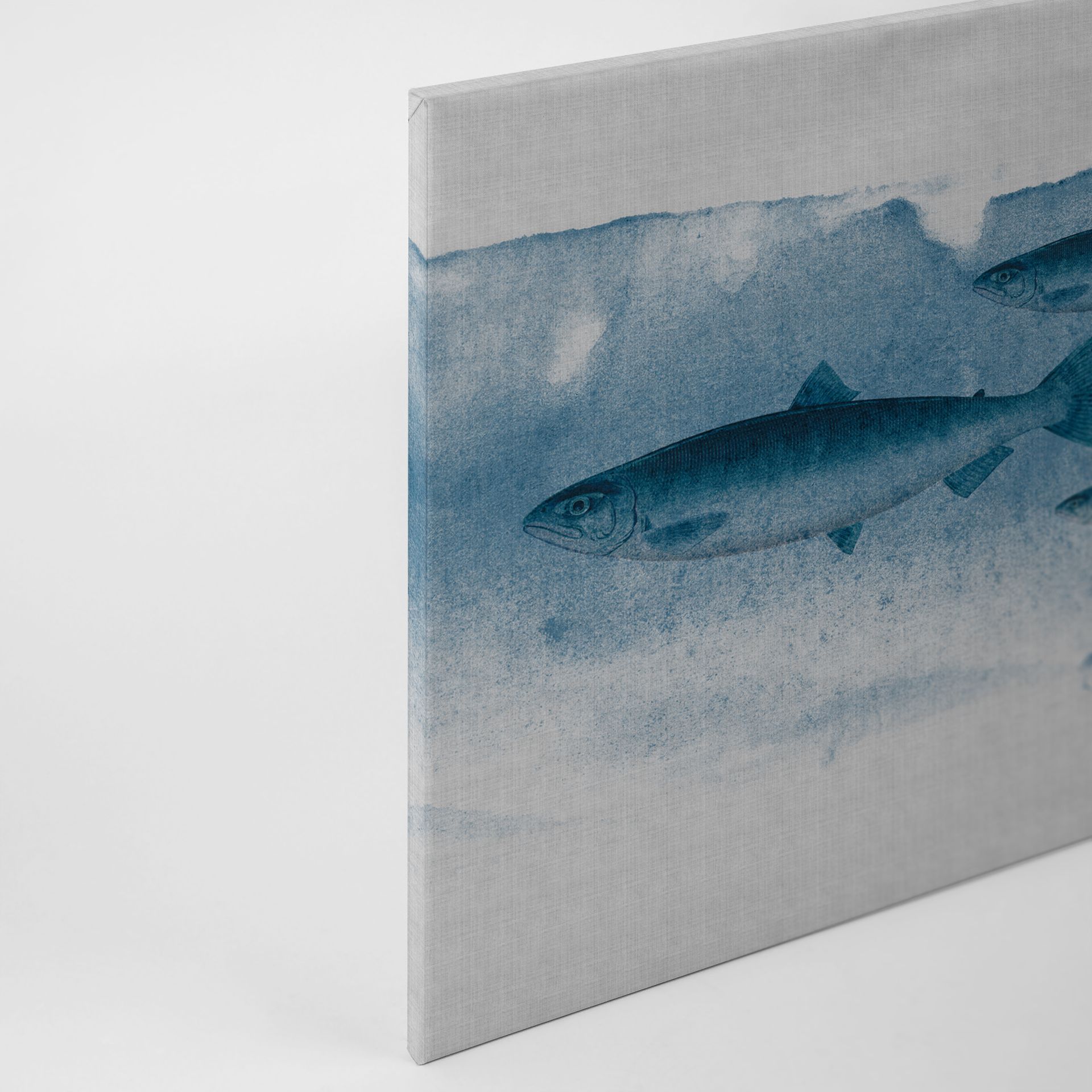Leinwandbild Fische, blau, 90x60 cm DD120439
