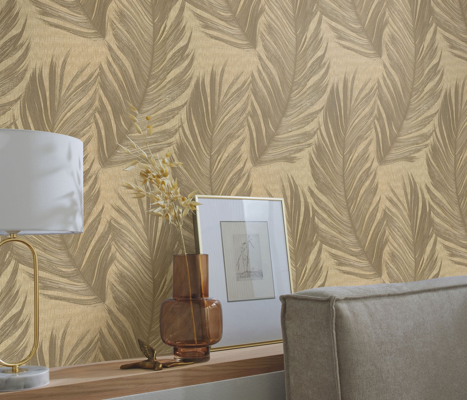 Botanische Tapete Palmenmotiv beige Erismann 1051630 Botanische Tapete Palmenmotiv beige Erismann 1051630