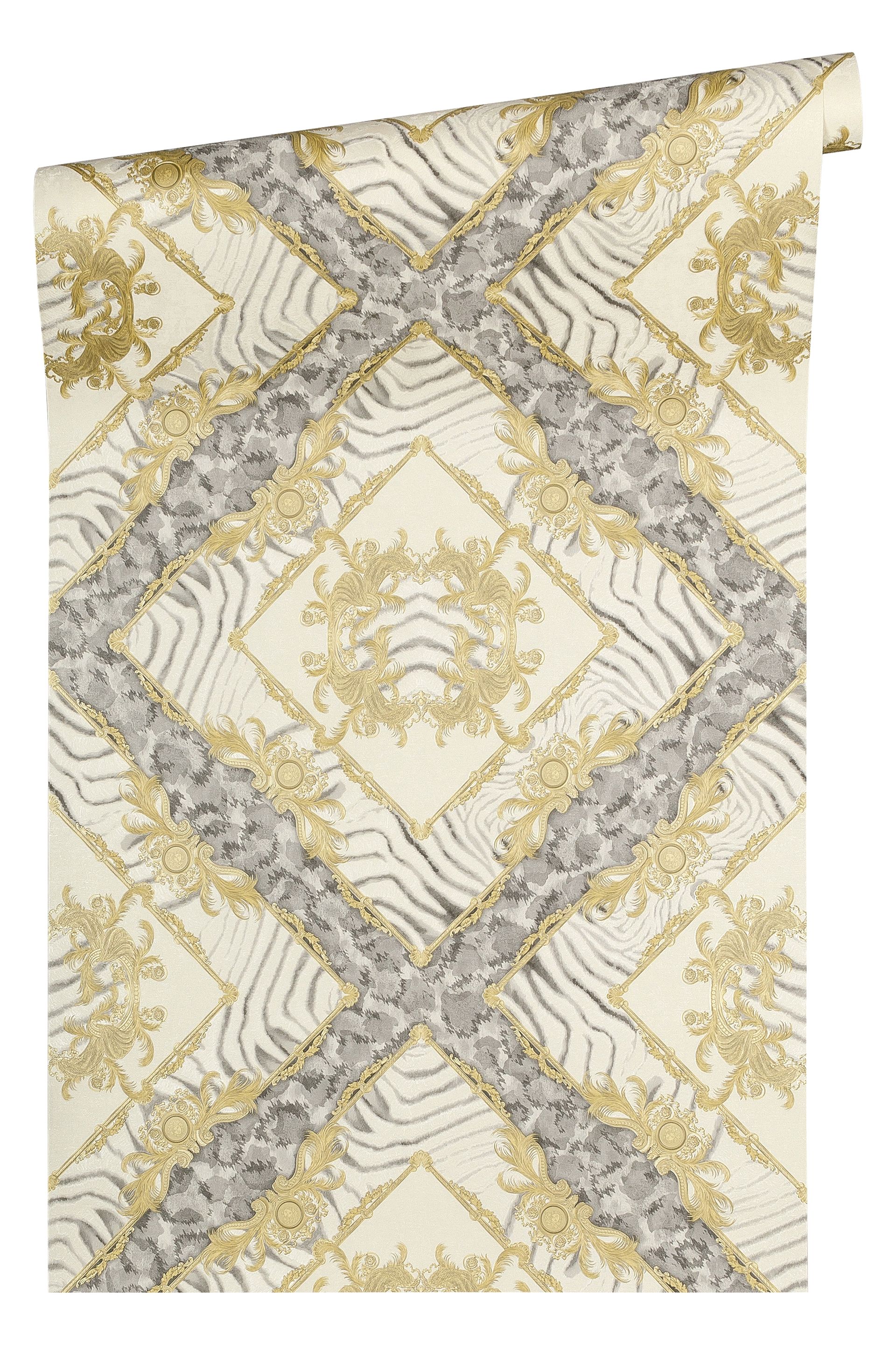 Versace wallpaper Versace 3, Design Tapete, grau, gold 349042