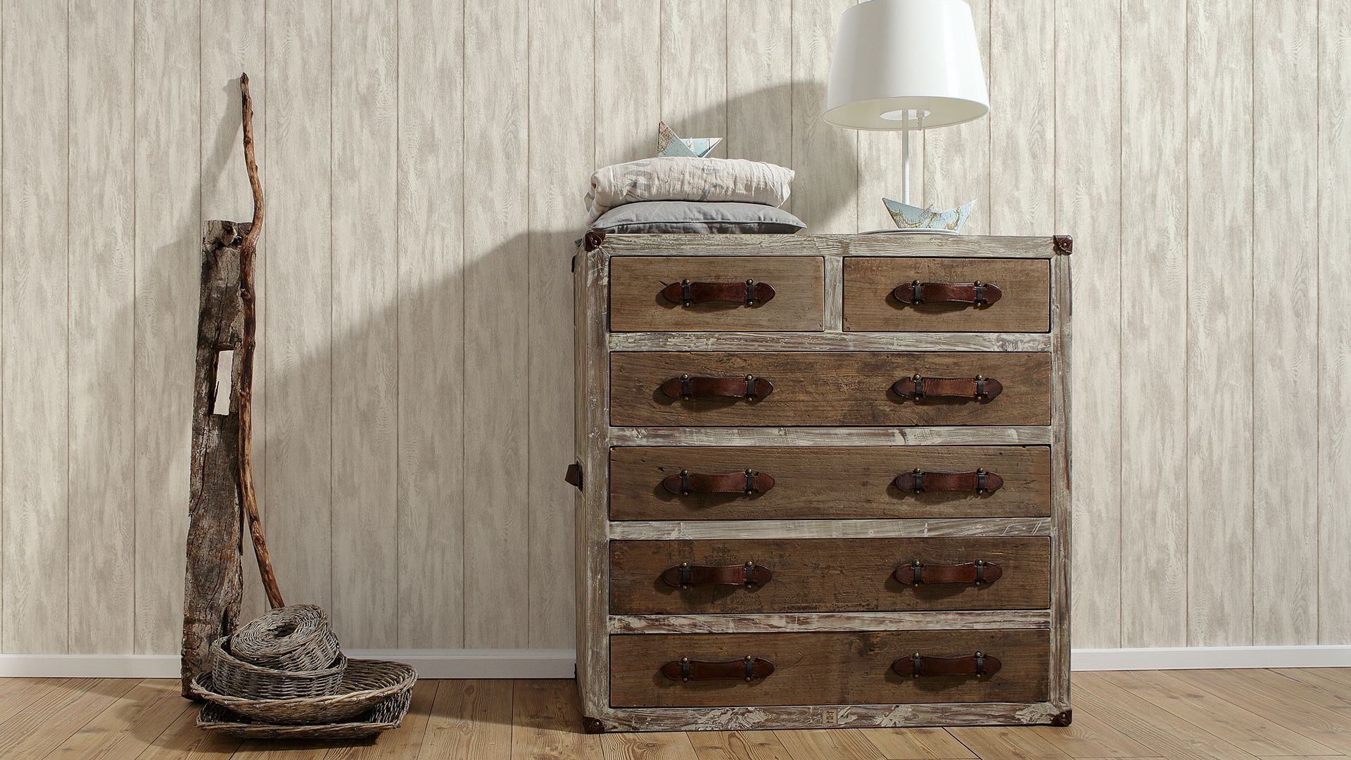 A.S. Création Neue Bude 2.0, Tapete in Holzoptik, beige, creme 361522