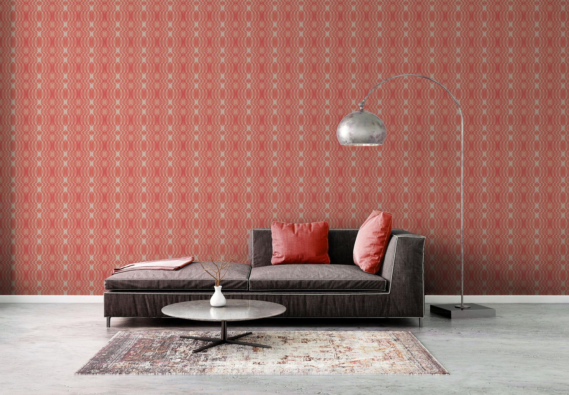 A.S. Création Retro Chic, Grafische Tapete, rot, creme 395344