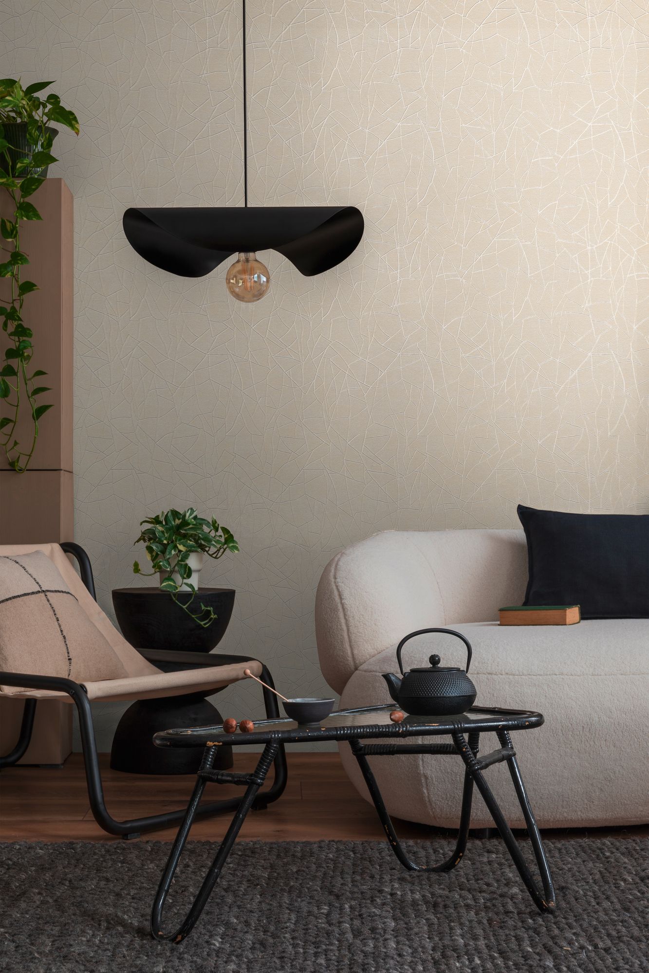 Profiltapete, Grafik, beige 399342 Dekorbild