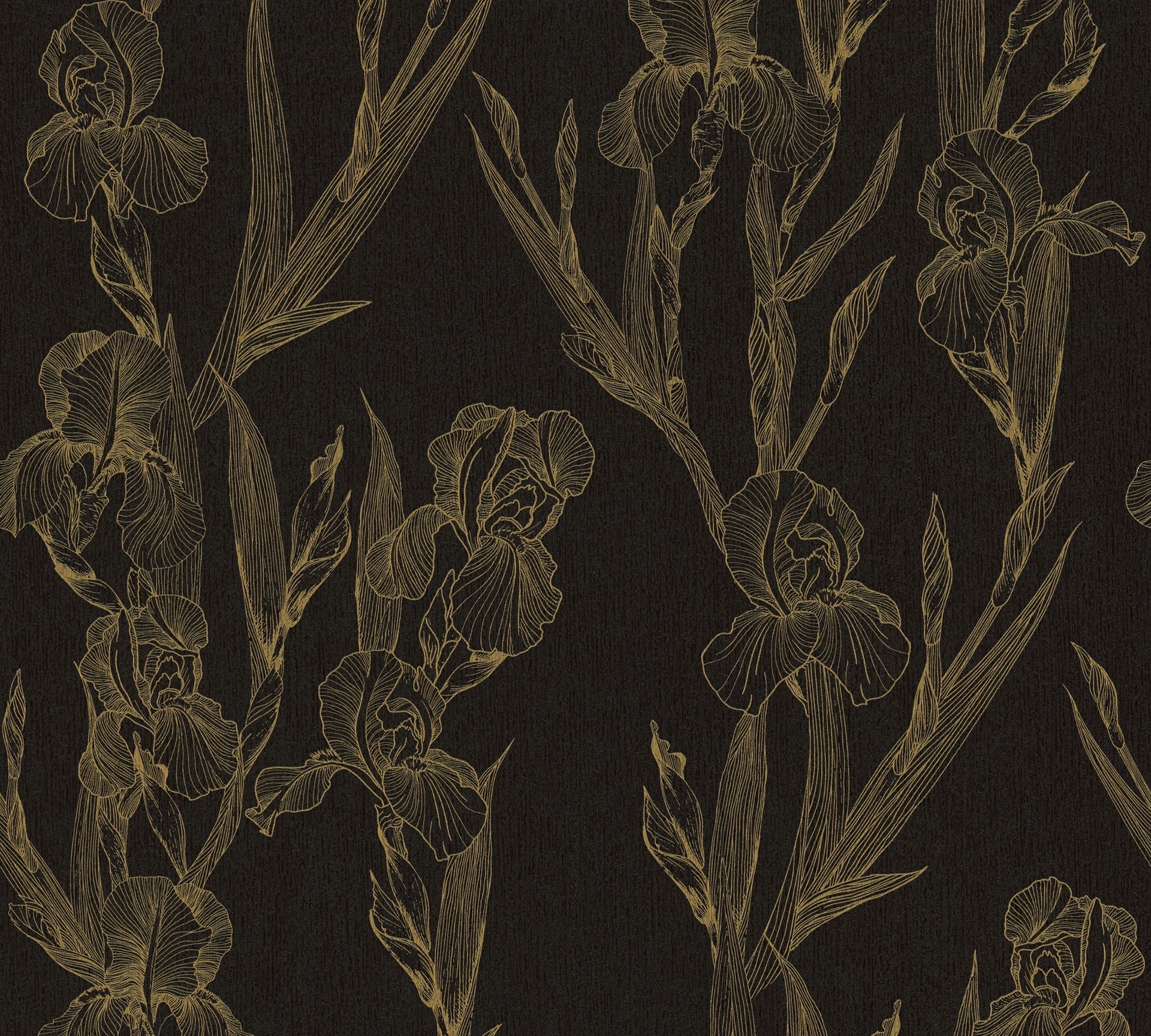 Daniel Hechter 6, Florale Tapete, schwarz, gelb 375263