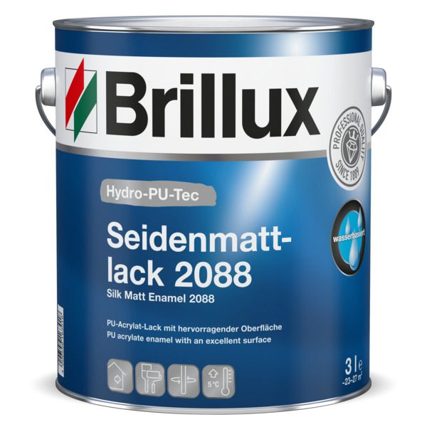 Brillux Hydro-PU-Tec 2088 Seidenmattlack weiß 3 l