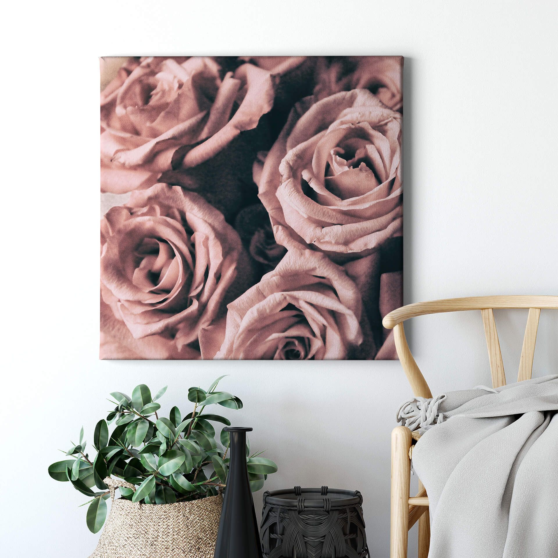 Leinwandbild Rosen, rosa, 50x50 cm DD123254