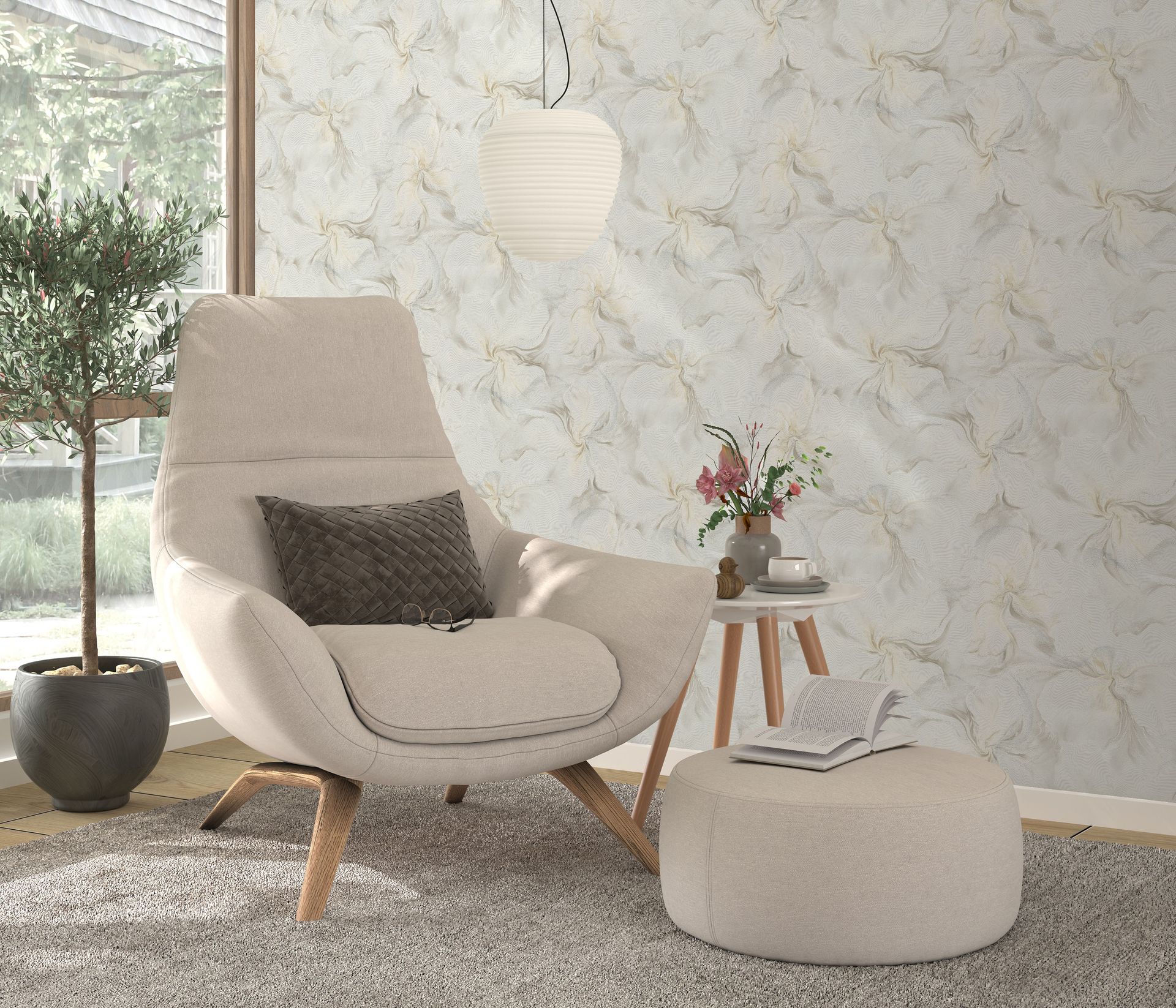 Ornamenttapete Barockoptik creme Erismann 1051438 Ornamenttapete Barockoptik creme Erismann 1051438