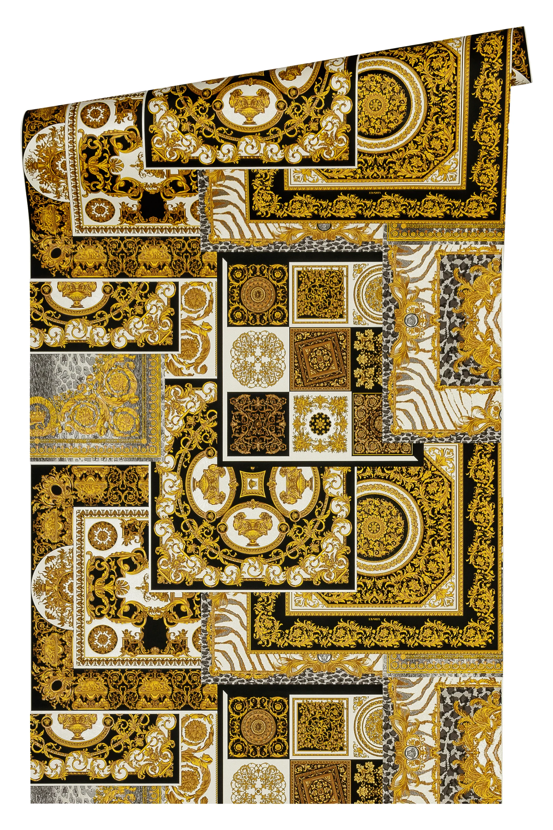 Rollenfoto Versace wallpaper Versace 4, Barock Tapete, gold, silber 370483