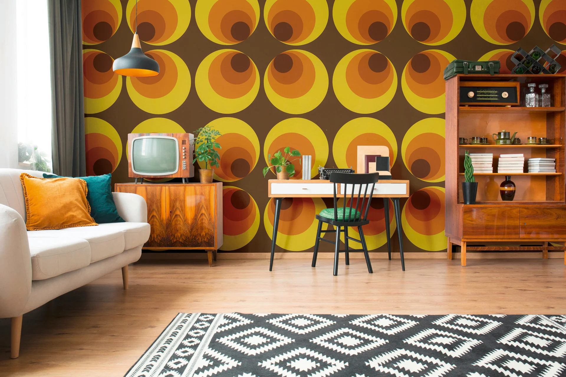 Livingwalls Retrotapete Vintagestyle, braun, orange 701312