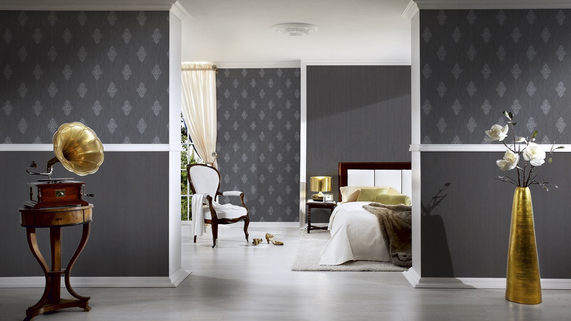 Architects Architects Paper Luxury Wallpaper, Barock Tapete, braun, silber 319464