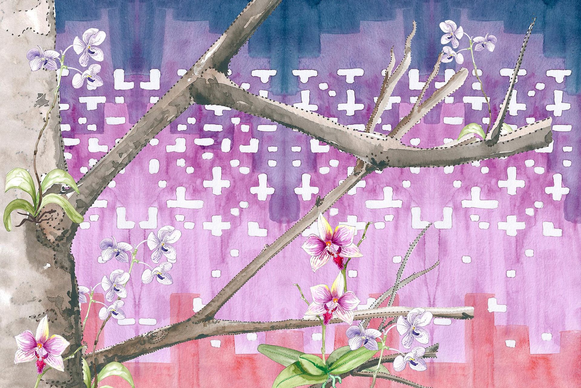 A.S. Création XXL 5 Fototapete, Orchideen, 4m x 2,67m DD112992 Dekorbild