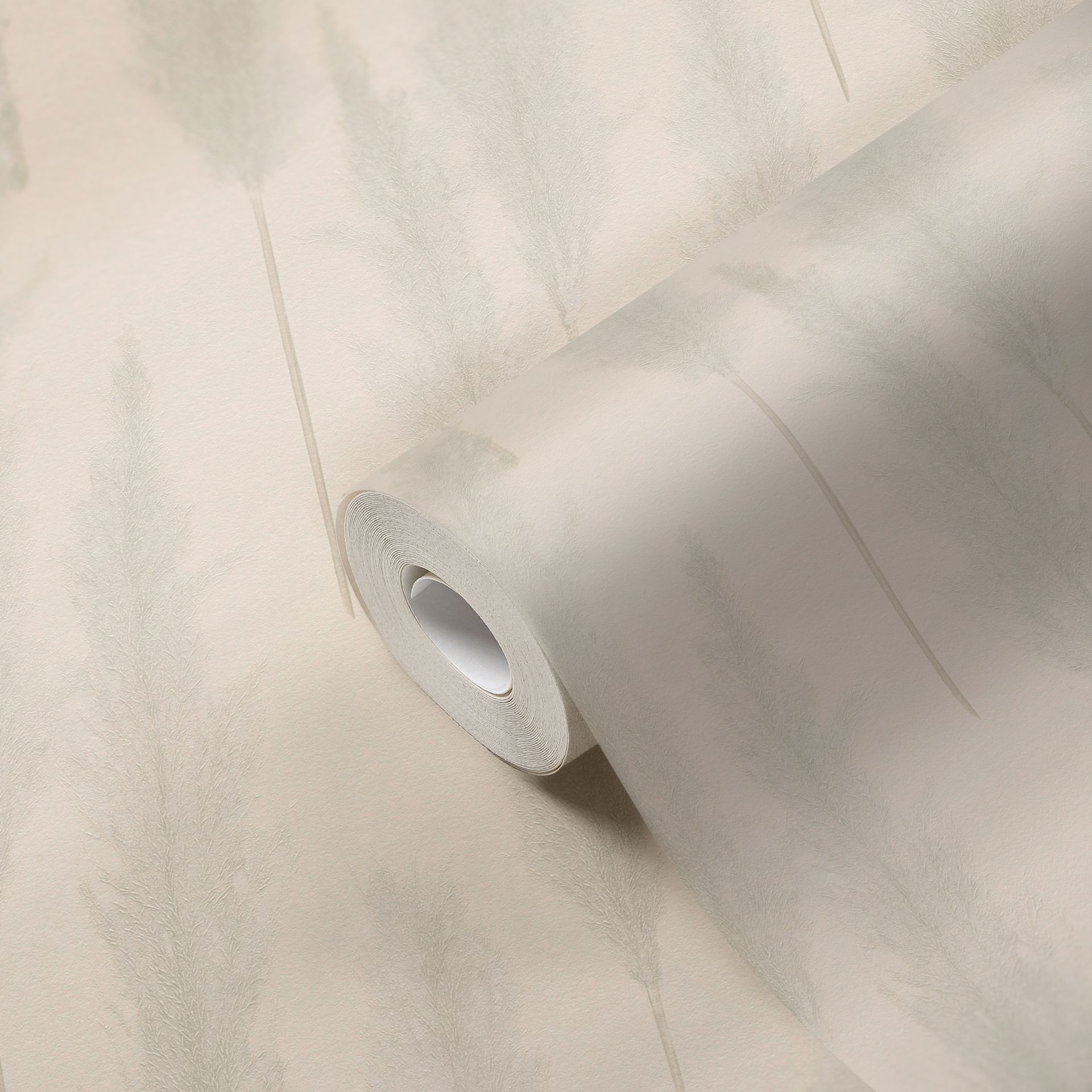Livingwalls #Hygge, Tapete Pampasgras, grau, creme 386311 Dekorbild