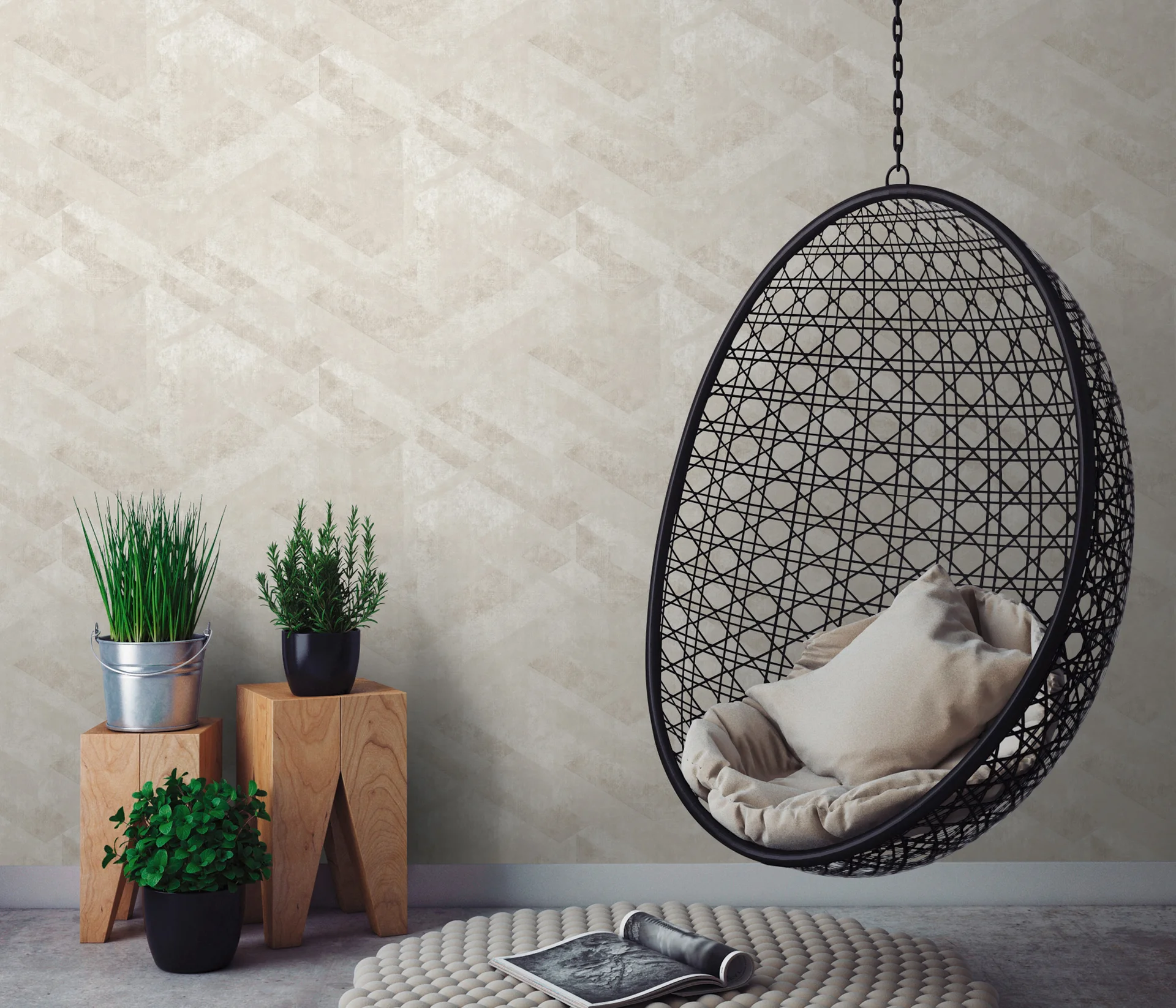 Geometrietapete Betonoptik beige Erismann 1035302