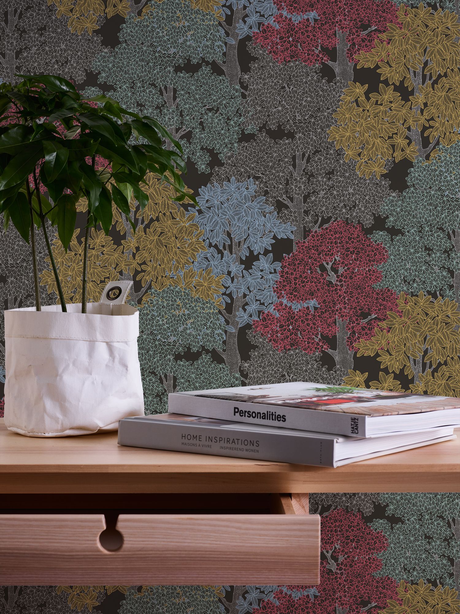 Architects Paper Floral Impression, Waldtapete, braun, schwarz 377532