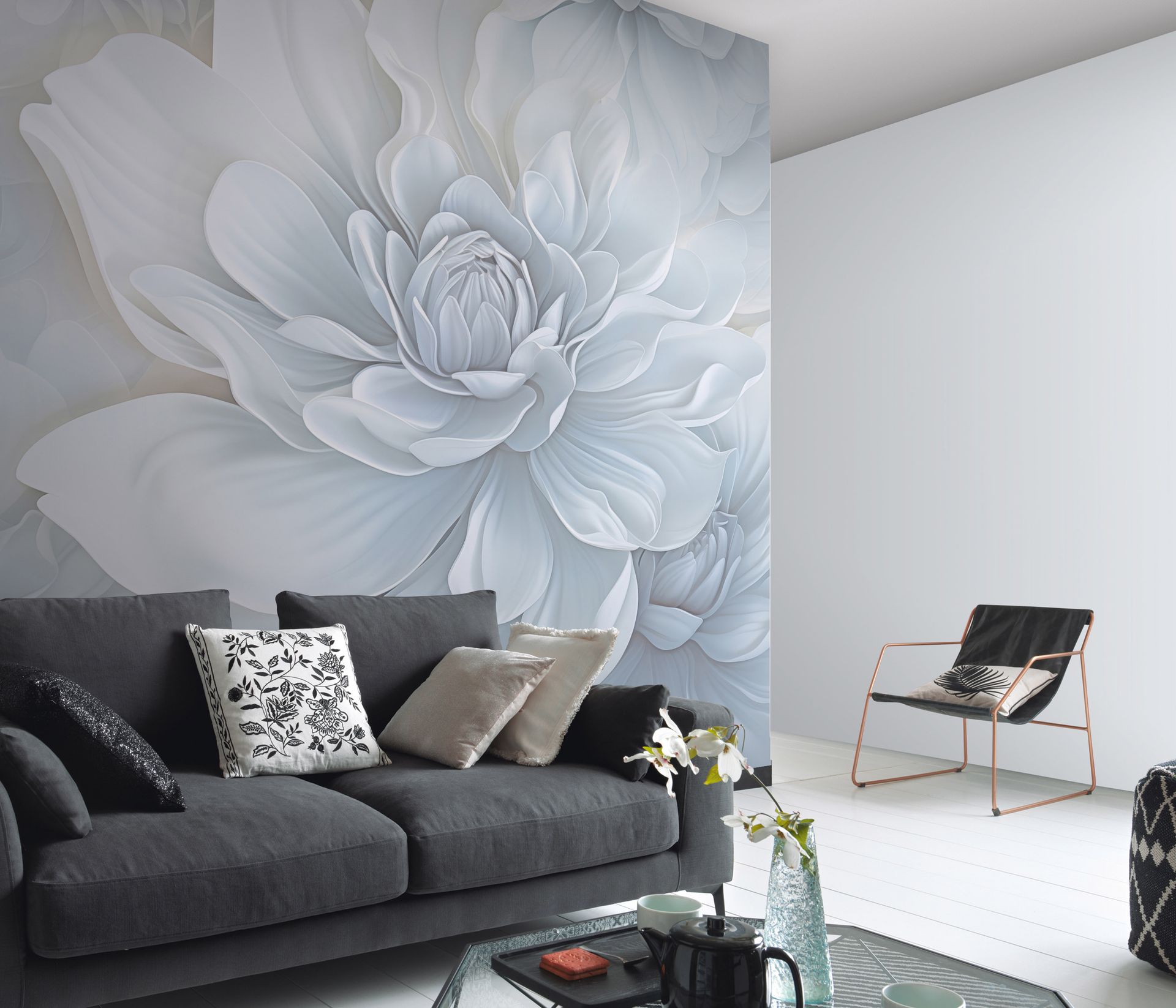 Vliestapete floral weiß Erismann 220170702