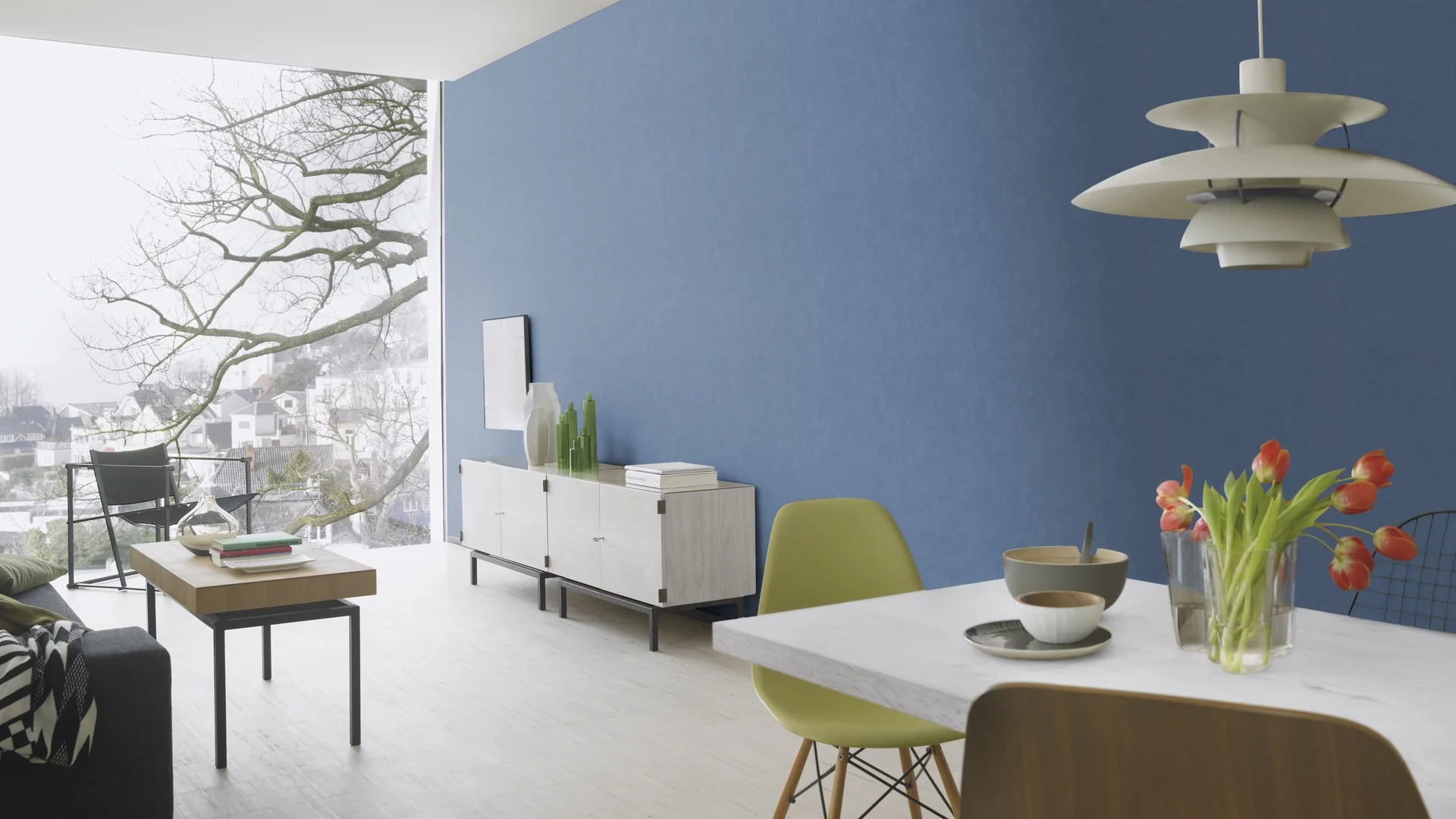 Vliestapete Unis blau-taubenblau 330090 Vliestapete Unis blau-taubenblau 330090