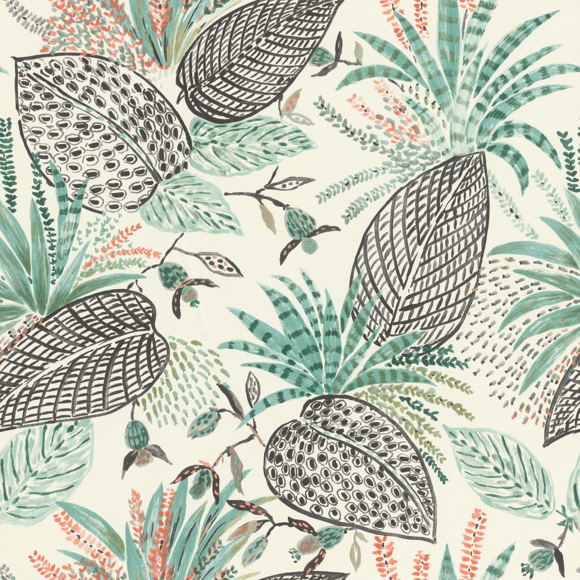 Rasch Selection Vinyl/Vlies, Botanical, grün oliv 699517