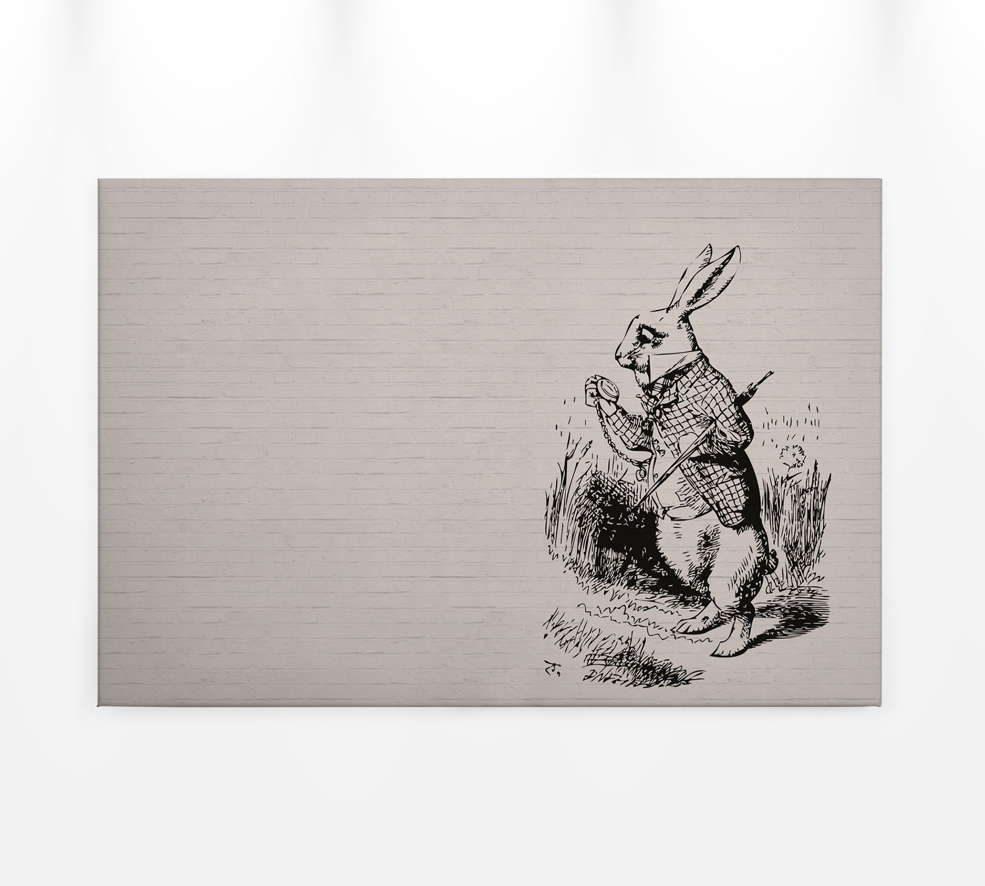 Leinwandbild Hase, schwarz, 90x60 cm DD120378