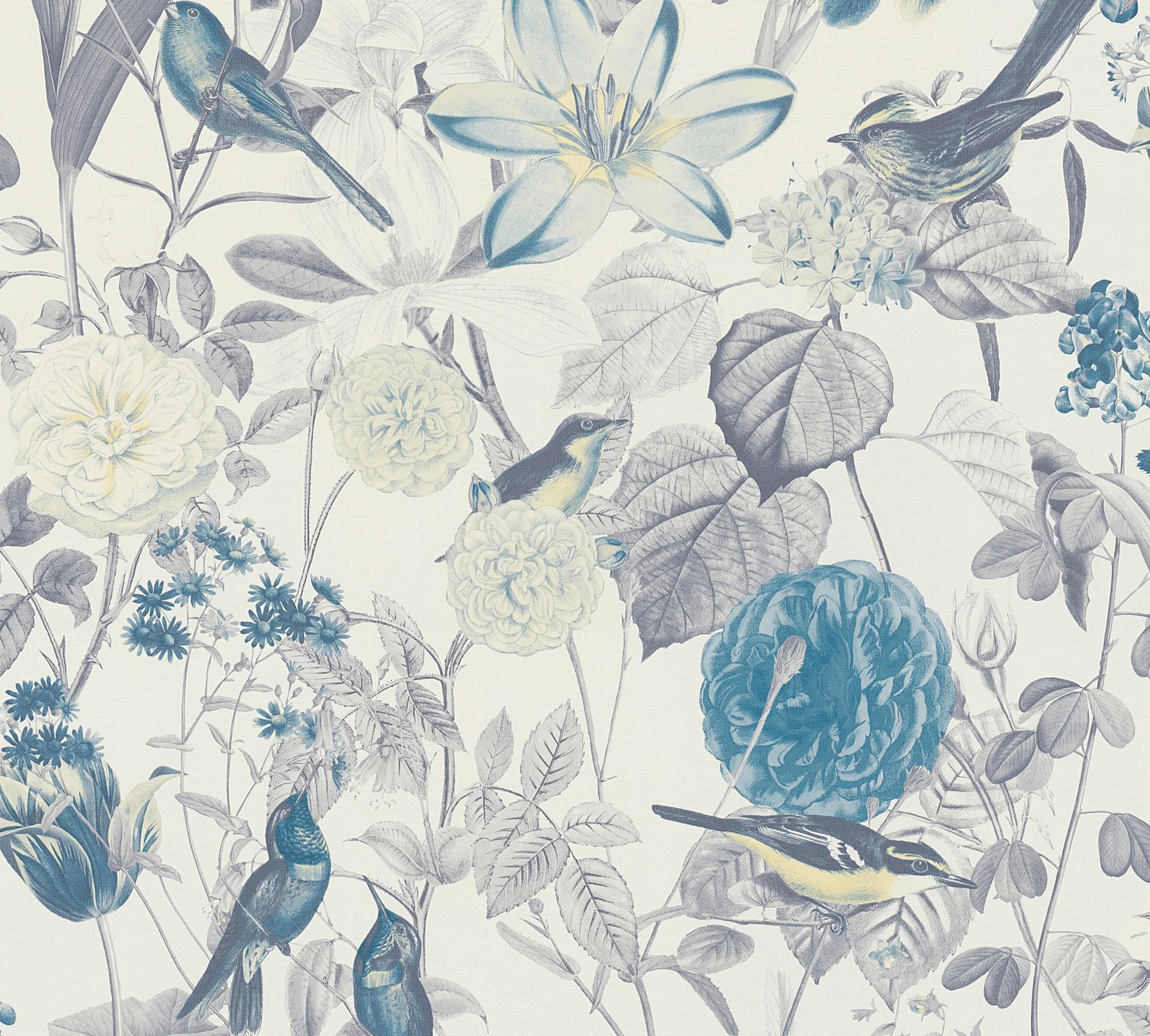 A.S. Création Exotic Life 37276-3 Grau Floral Dekorbild