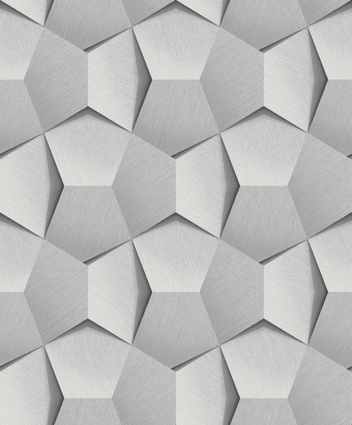 3D Hexagon Tapete Grau Grandeco Tempo A54604 3D Hexagon Tapete Grau Grandeco Tempo A54604