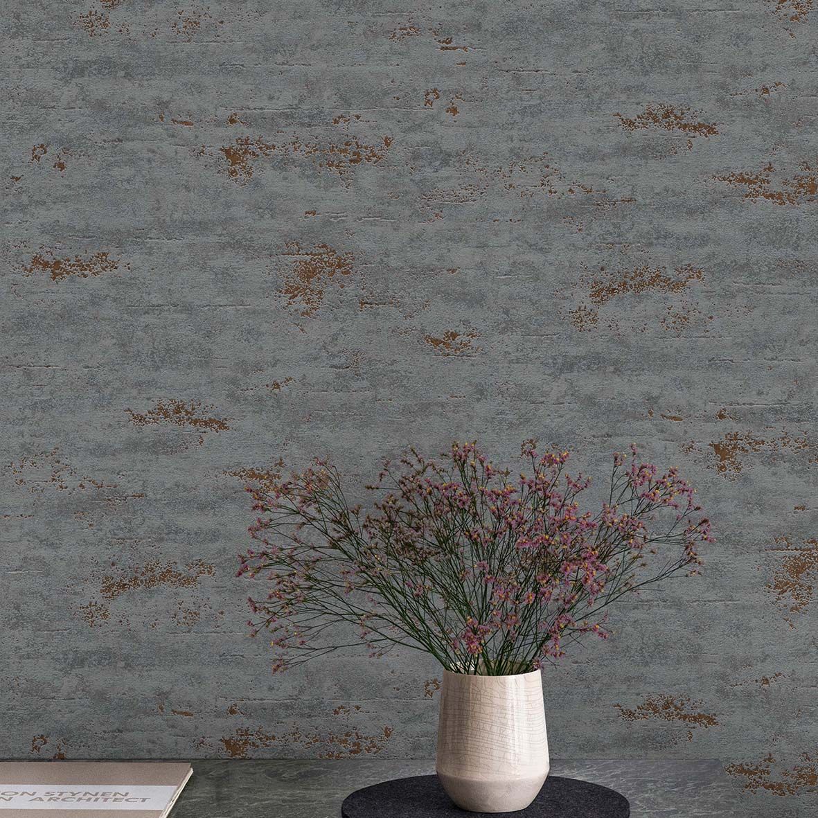 Grandeco Beton-Tapete schwarz GT1202