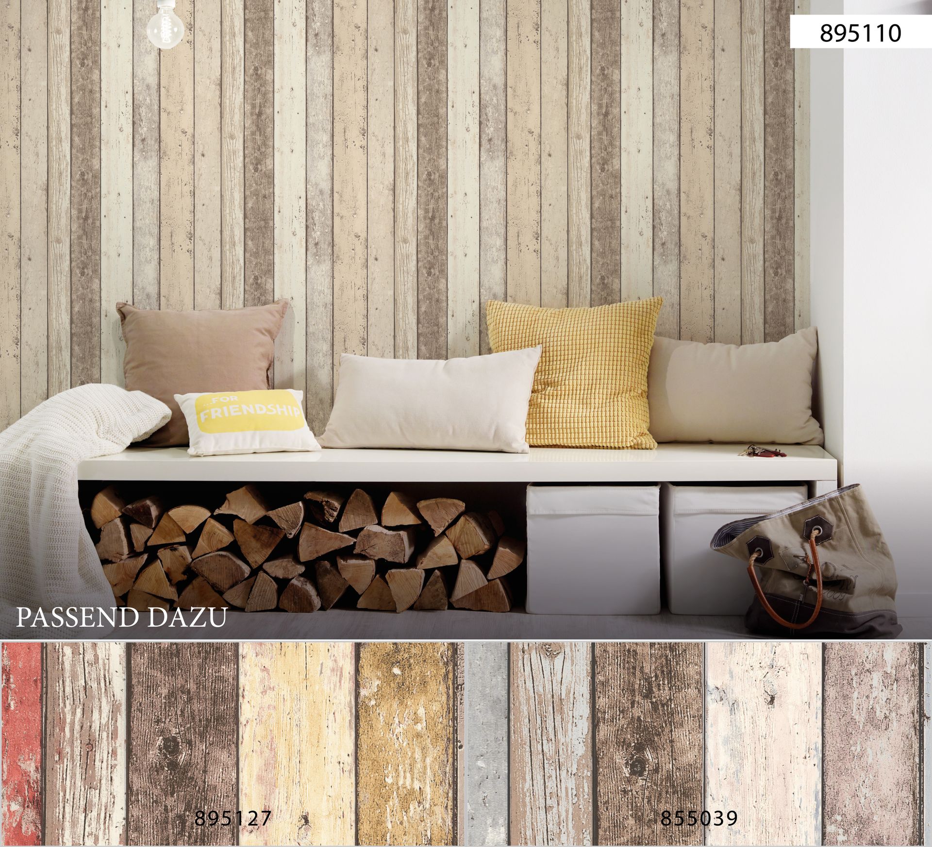 A.S. Création Best of Wood`n Stone 2nd Edition, Tapete in Holzoptik, beige, braun 895110