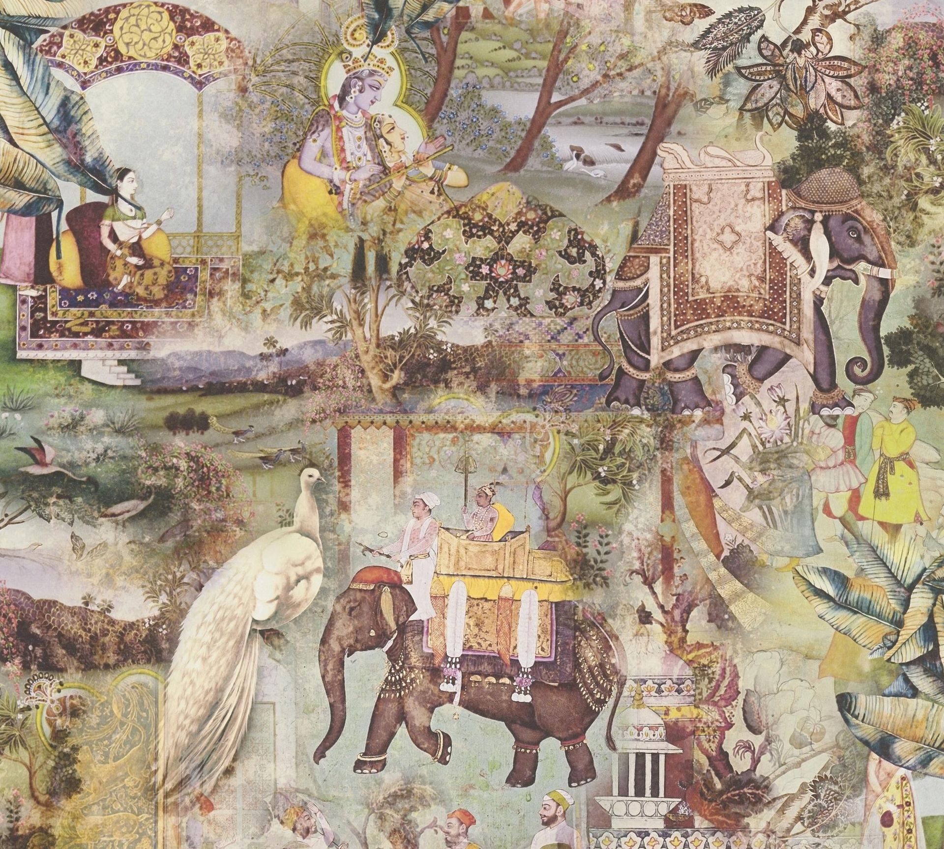 A.S. Création Dream Flowery, Orientalische Tapete, bunt, grün 381734 Dekorbild