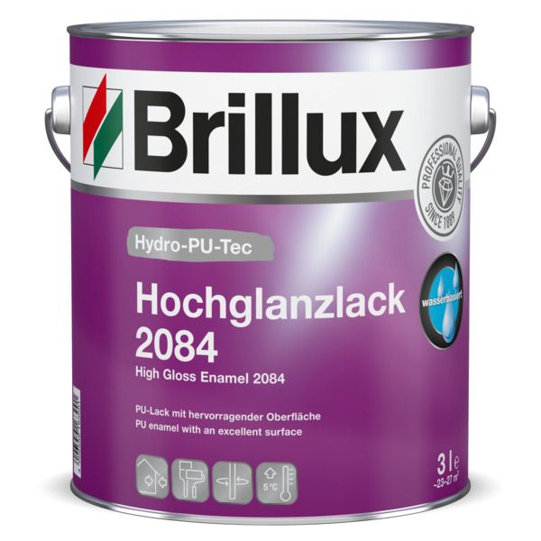 Brillux Hydro-PU-Tec 2084 Hochglanzlack weiß 750 ml