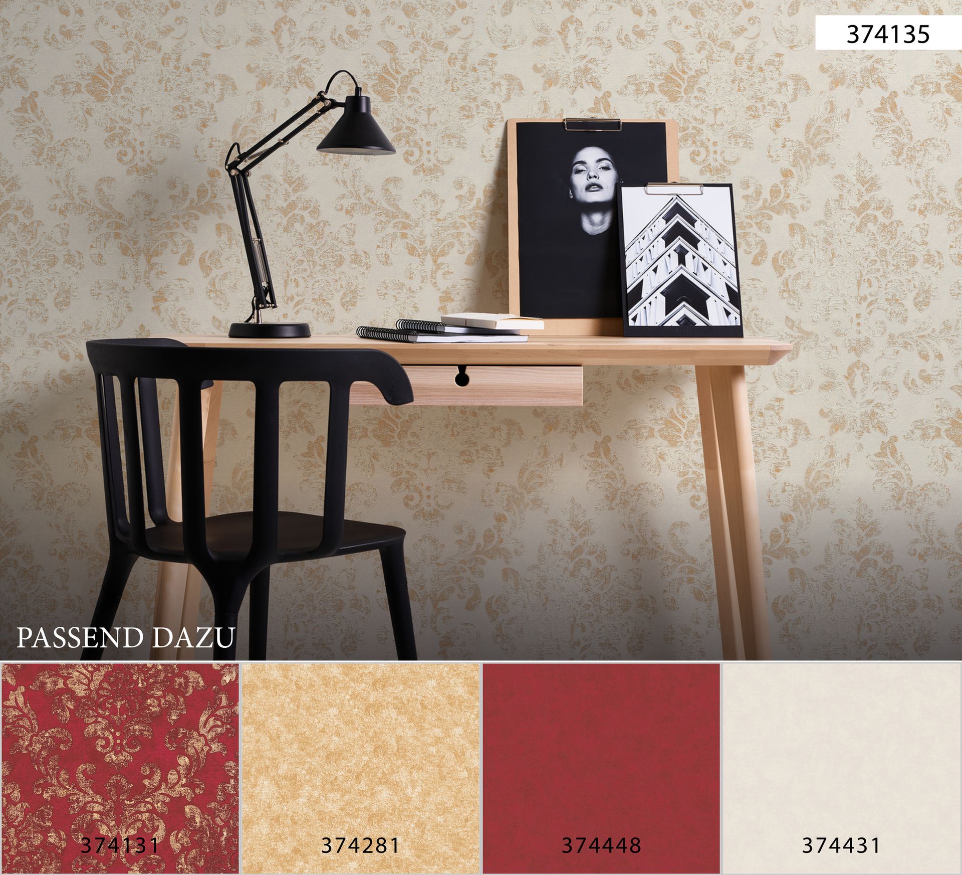 A.S. Création Neue Bude 2.0 Edition 2, Barock Tapete, beige, gold 374135