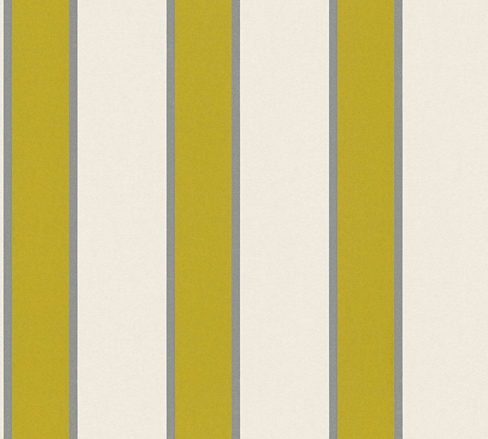 Architects Paper Alpha, Streifentapete, grün, beige 333292