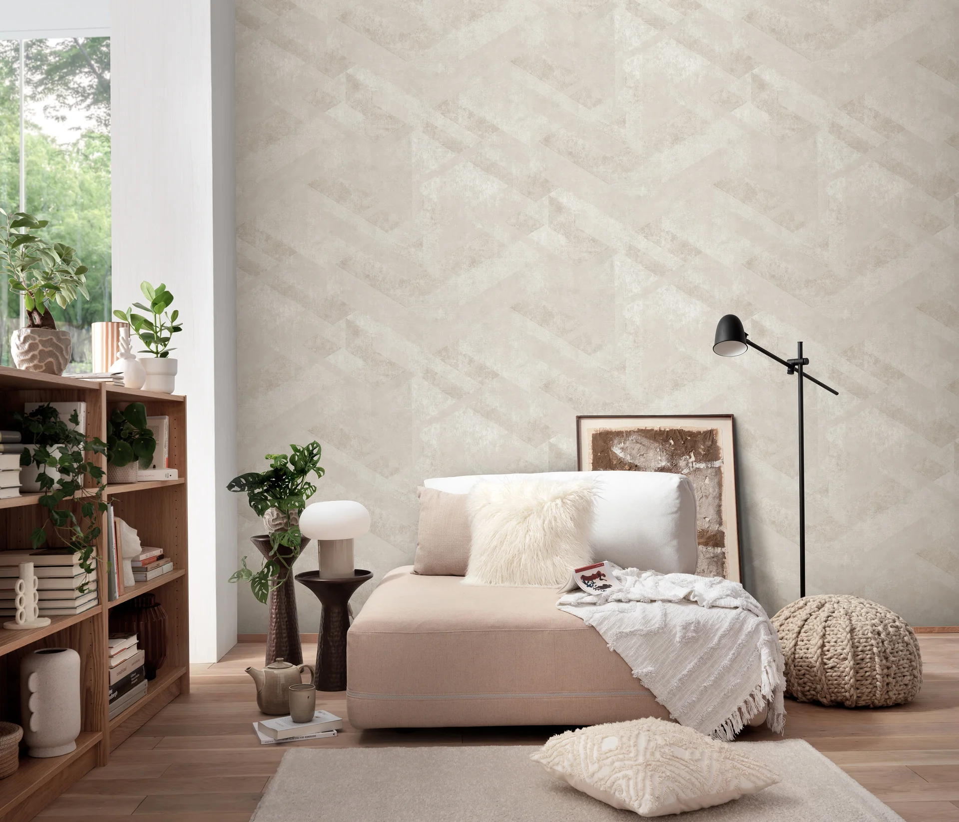 Geometrietapete Betonoptik beige Erismann 1035302