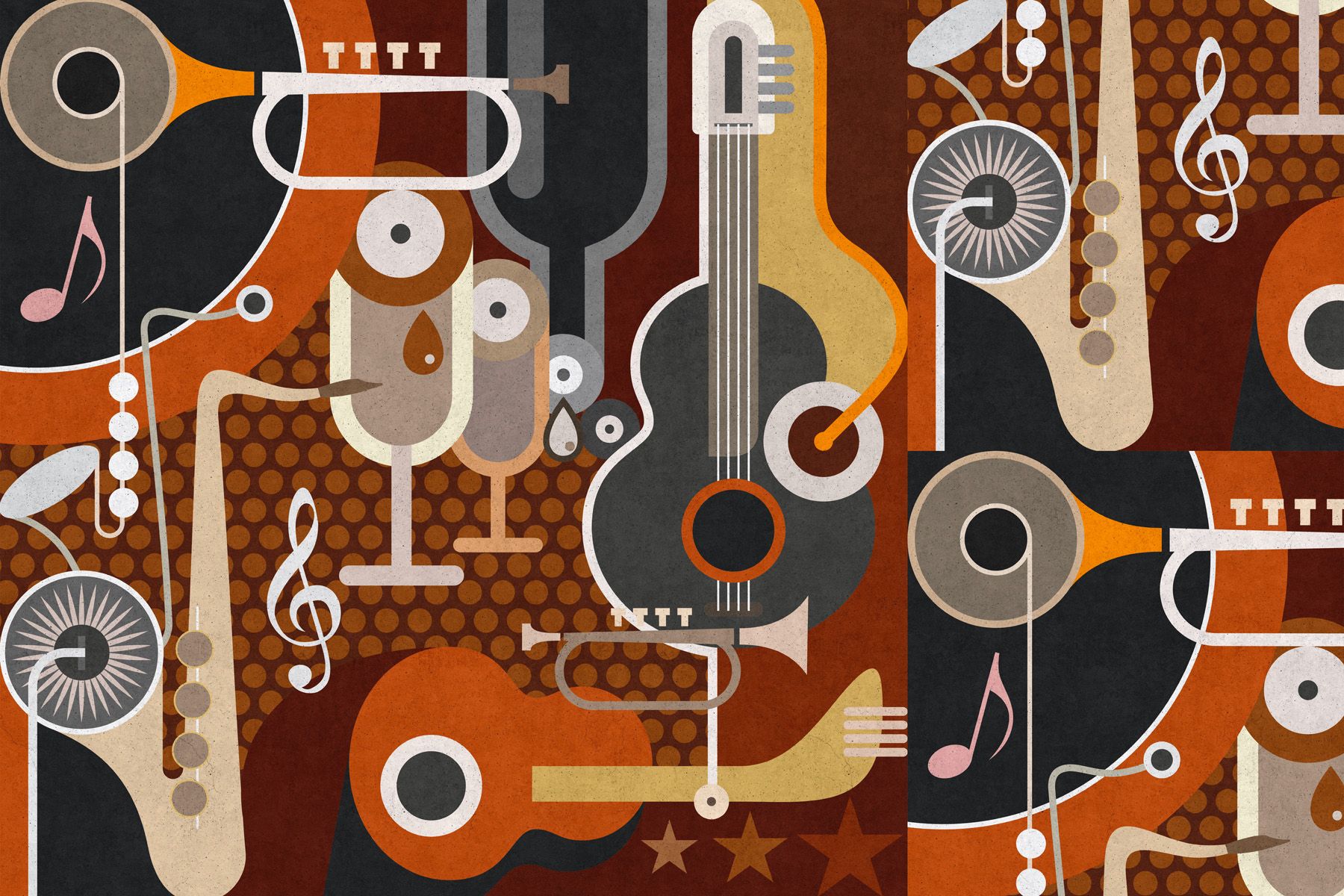 Leinwand Wall of Sound I 90 x 60 cm