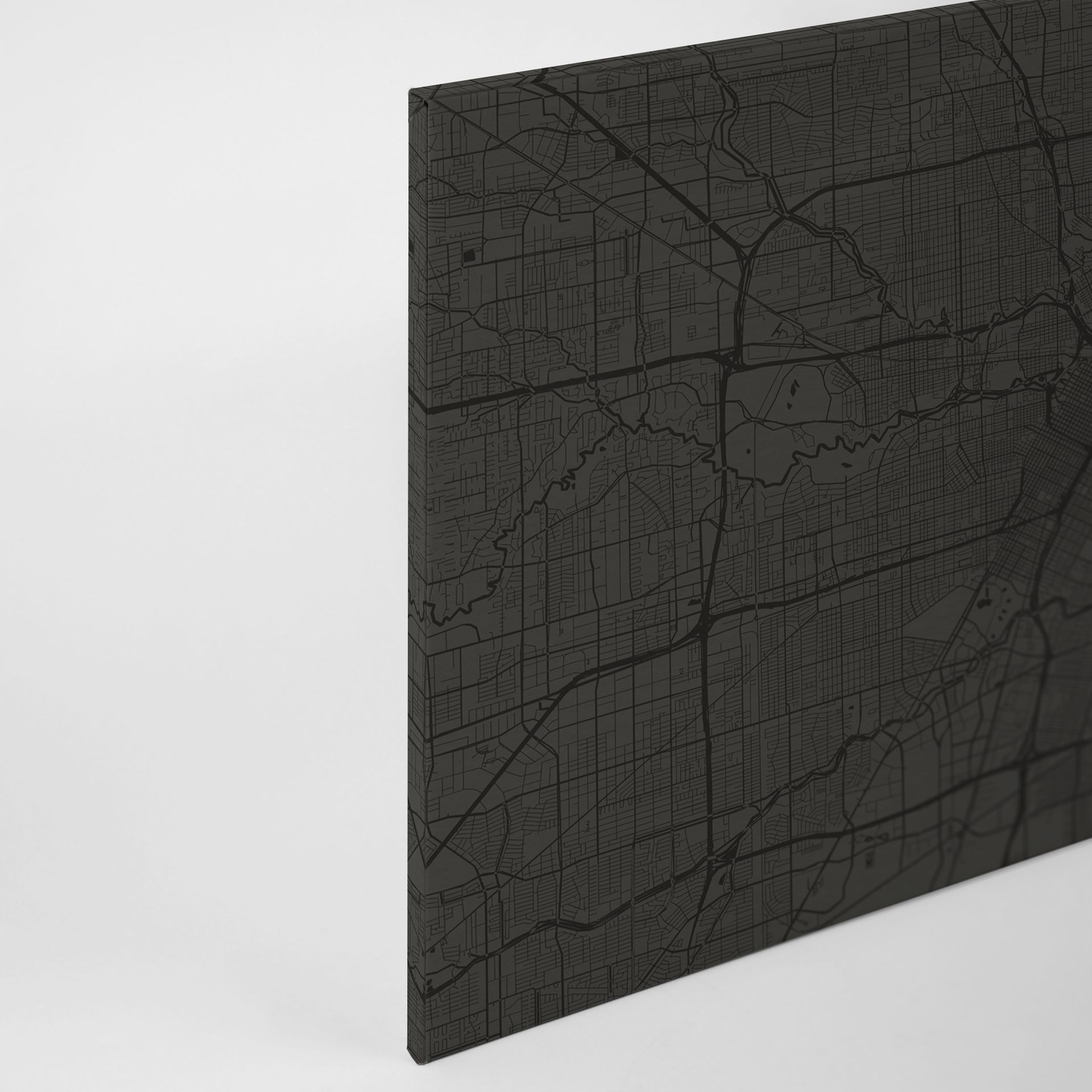Leinwandbild Stadtkarte, schwarz, 90x60 cm DD120409